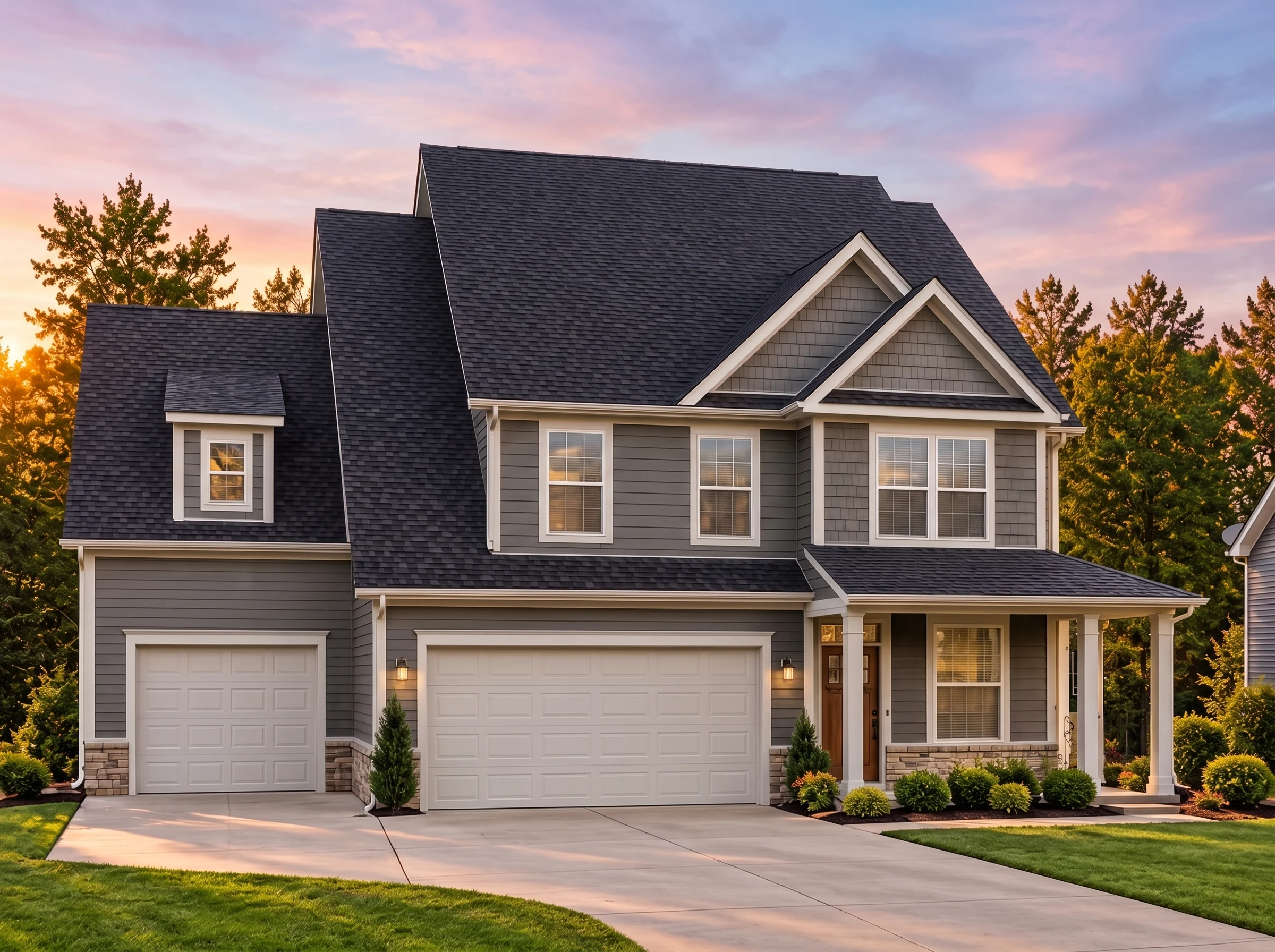Plan  13-1791 – Aster Station Cottage  | New American – 4-Bed, 2.5-Bath, 3,024 SF - Warm Charcoal, AI-generated exterior concept