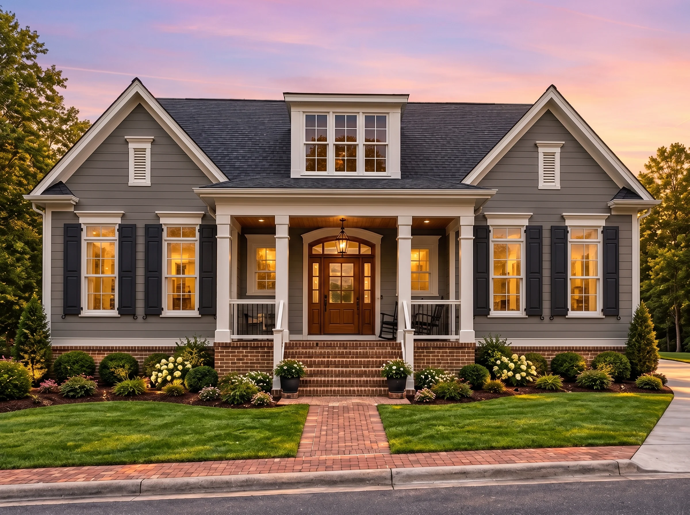 Plan  13-1782 – Iowa Basin | Cape  Cod – 4-Bed, 3-Bath, 4,539 SF - Warm Charcoal, AI-generated exterior concept