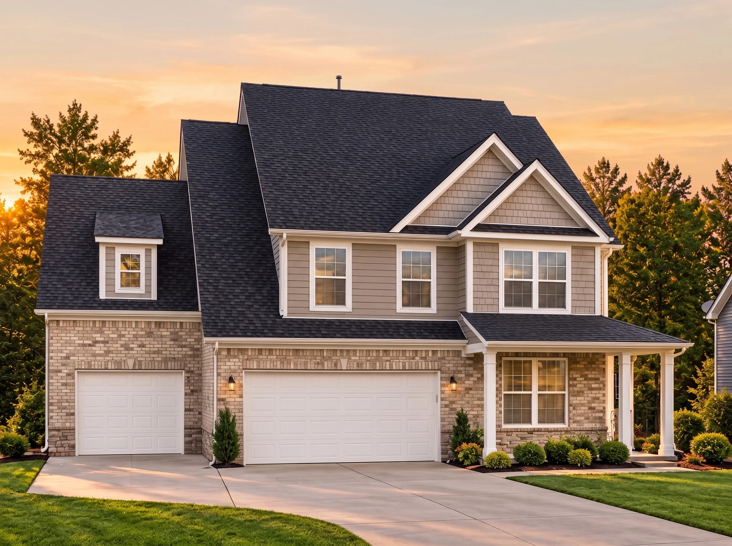 Plan  13-1791 – Aster Station Cottage  | New American – 4-Bed, 2.5-Bath, 3,024 SF - Natural Brick, AI-generated exterior concept