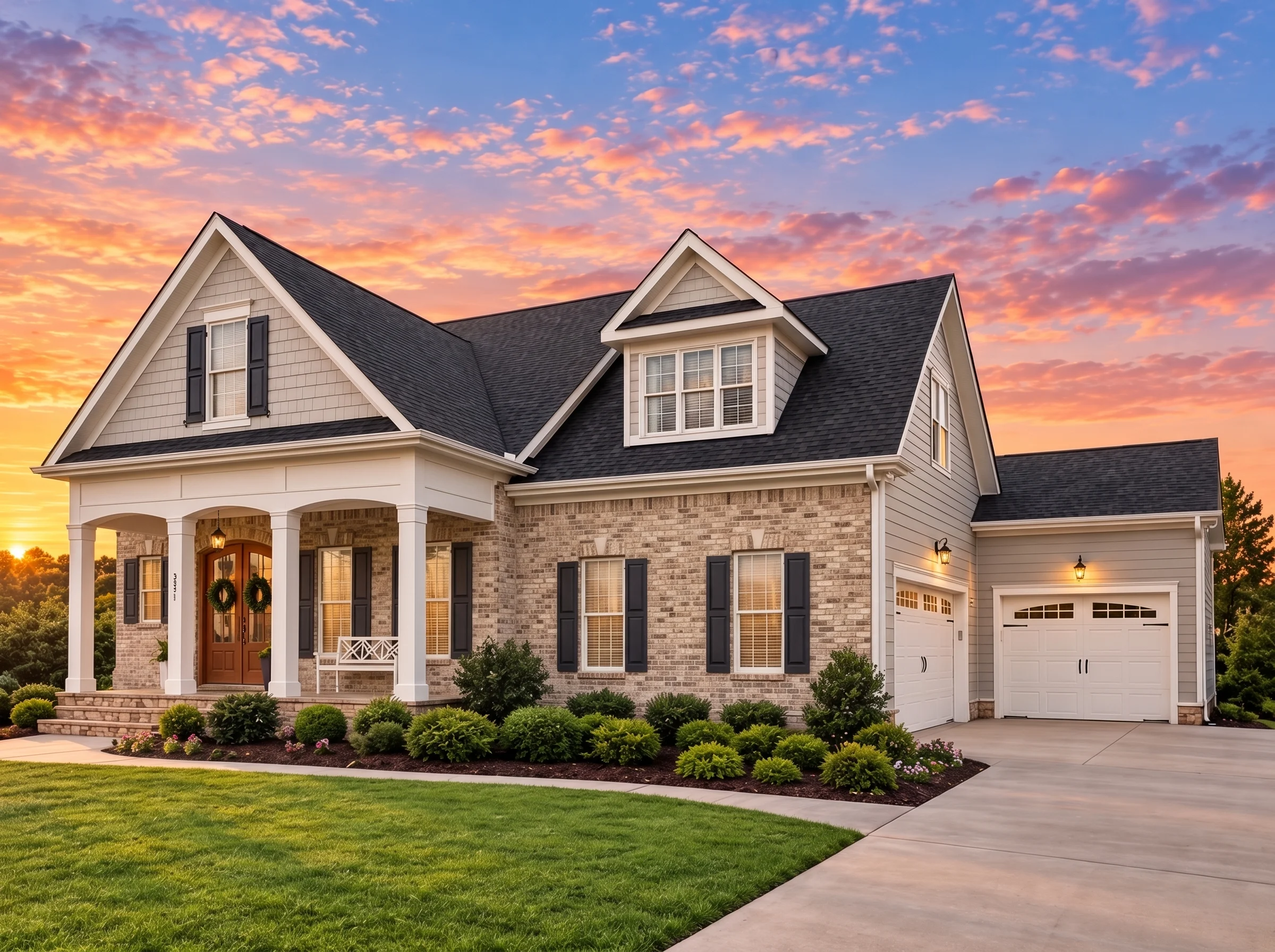 Plan  13-1770 – The Foundation |  Southern Farmhouse – 4-Bed, 4-Bath, 3,274 SF - Natural Brick, AI-generated exterior concept