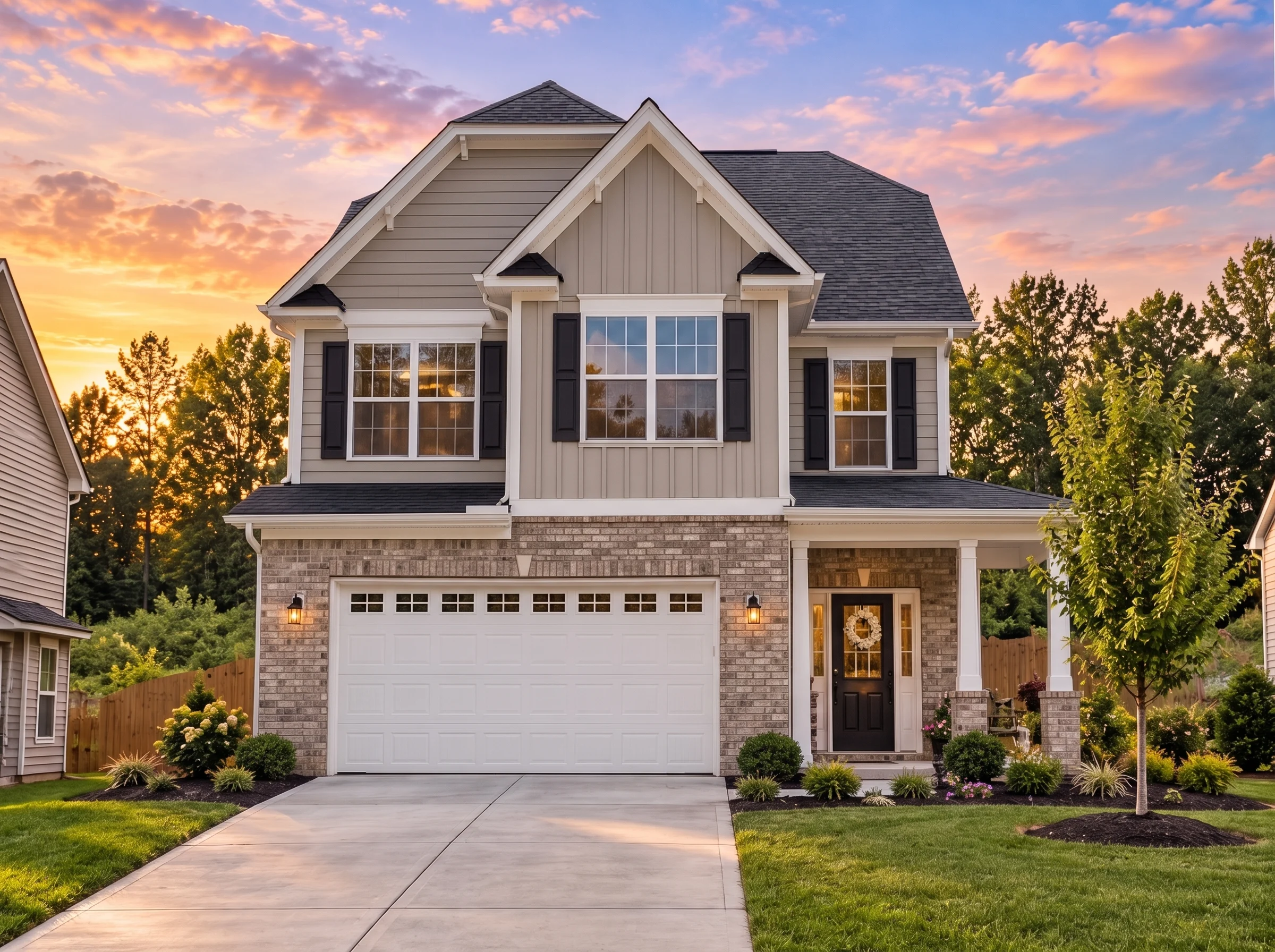 Plan  13-1695 – Cedar Point Manor |  Modern Farmhouse – 4-Bed, 2.5-Bath, 1,822 SF - Natural Brick, AI-generated exterior concept