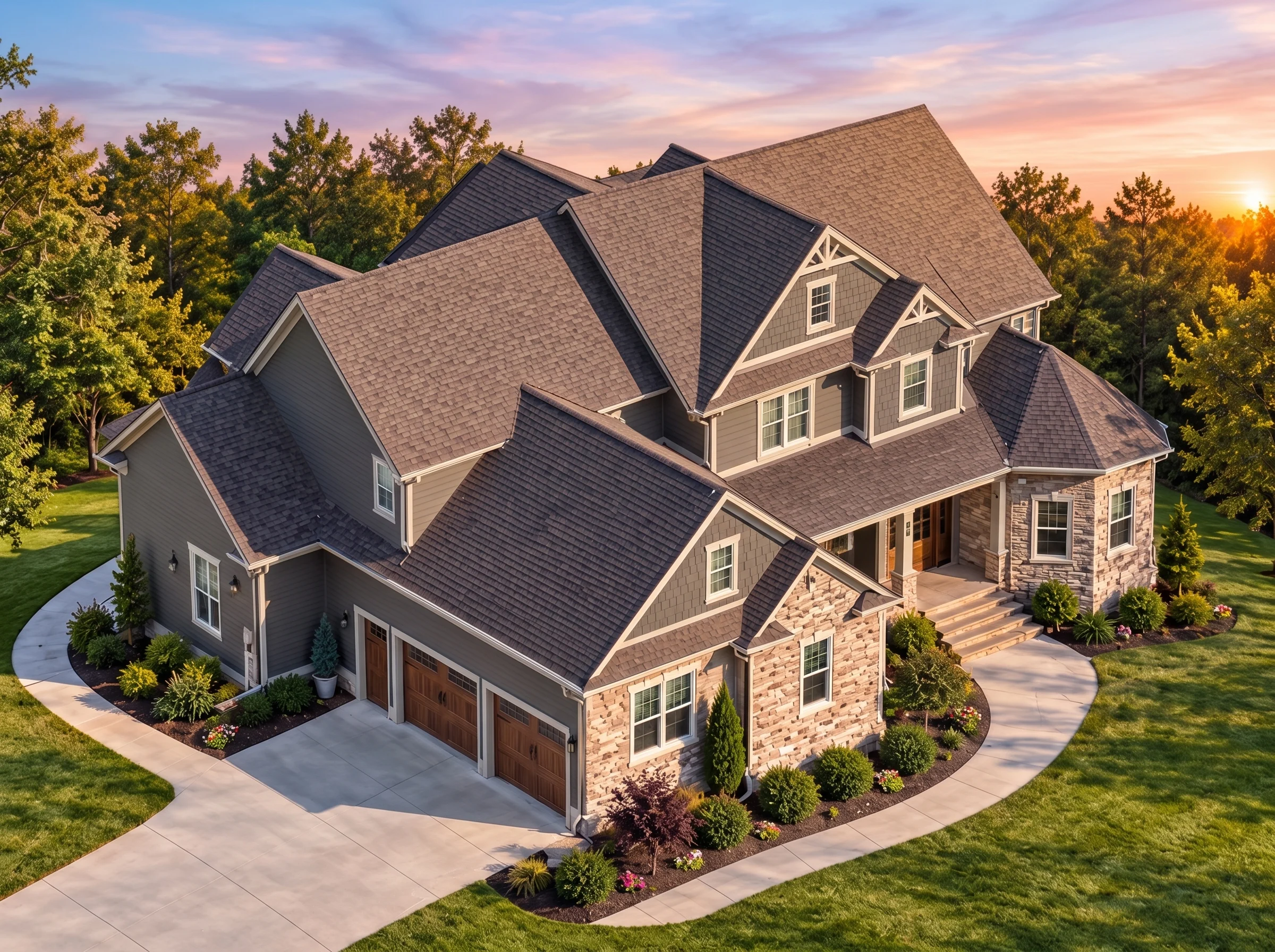 Plan  13-1645 – The Luminous Dwelling  | Traditional Colonial – 4-Bed, 3.5-Bath, 5,669 SF - Warm Charcoal, AI-generated exterior concept