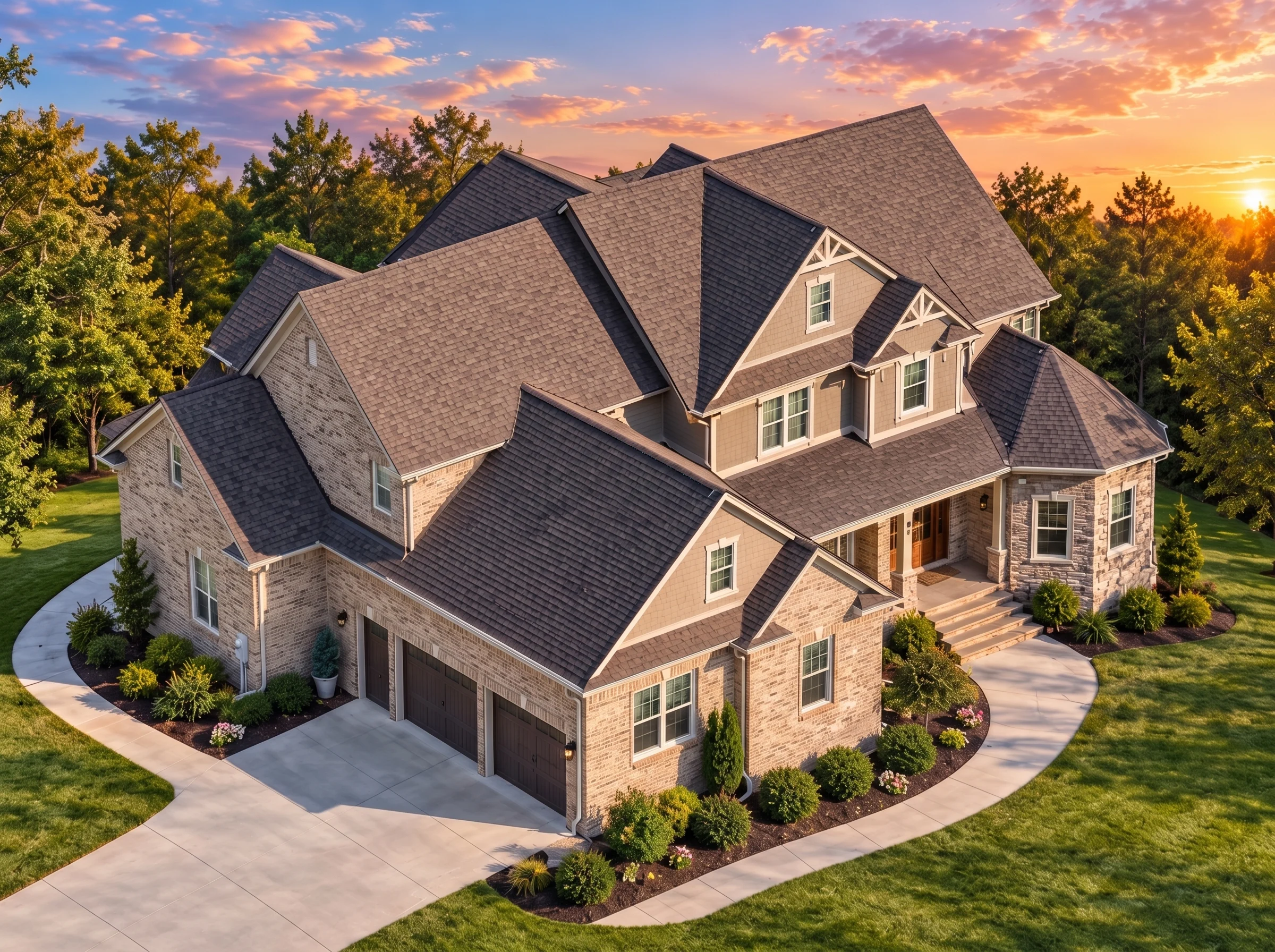 Plan  13-1645 – The Luminous Dwelling  | Traditional Colonial – 4-Bed, 3.5-Bath, 5,669 SF - Natural Brick, AI-generated exterior concept