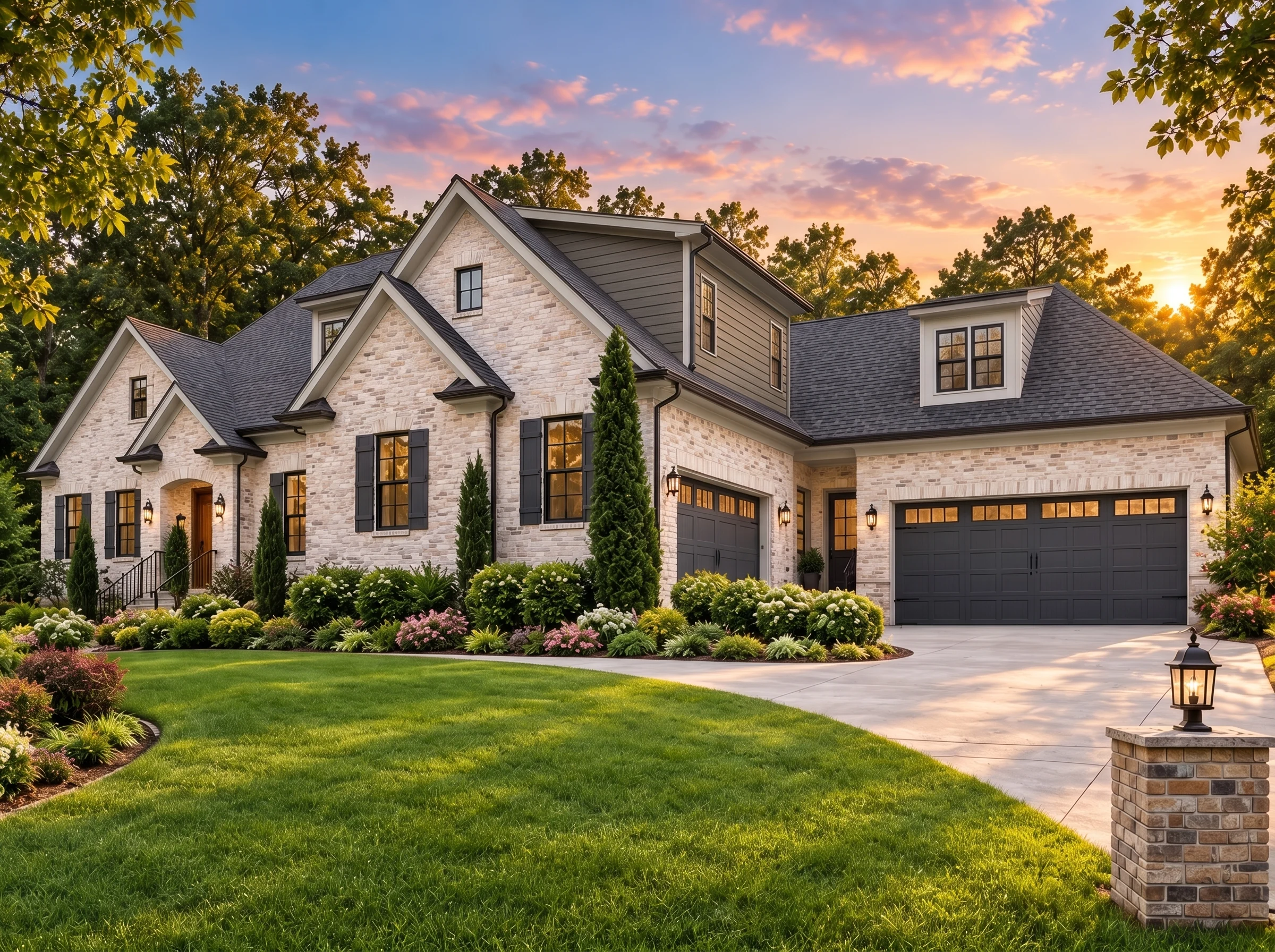 Plan  13-2001 – Aster Lane Chalet |  Traditional – 4-Bed, 5-Bath, 4,185 SF - Warm Charcoal, AI-generated exterior concept