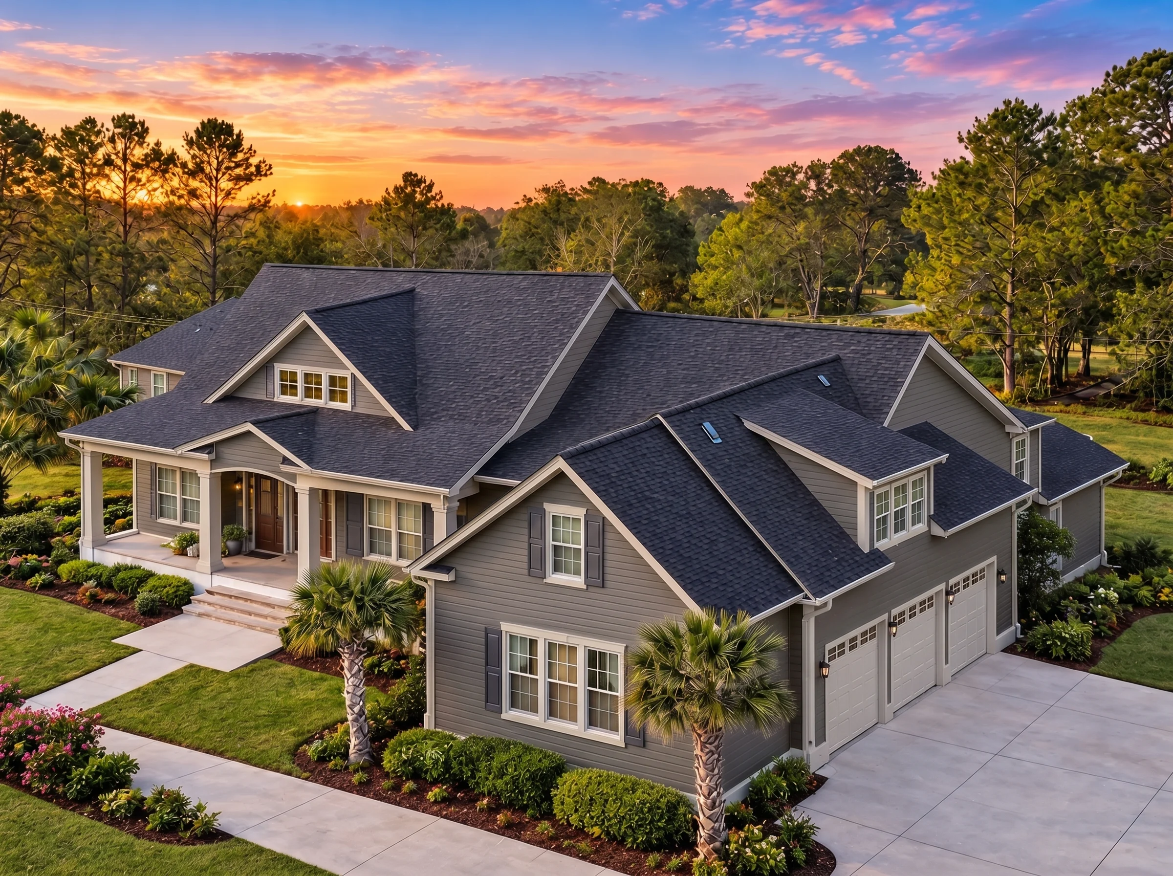 Plan  13-1902 – Nebraska River | New  American – 4-Bed, 3-Bath, 3,032 SF - Warm Charcoal, AI-generated exterior concept