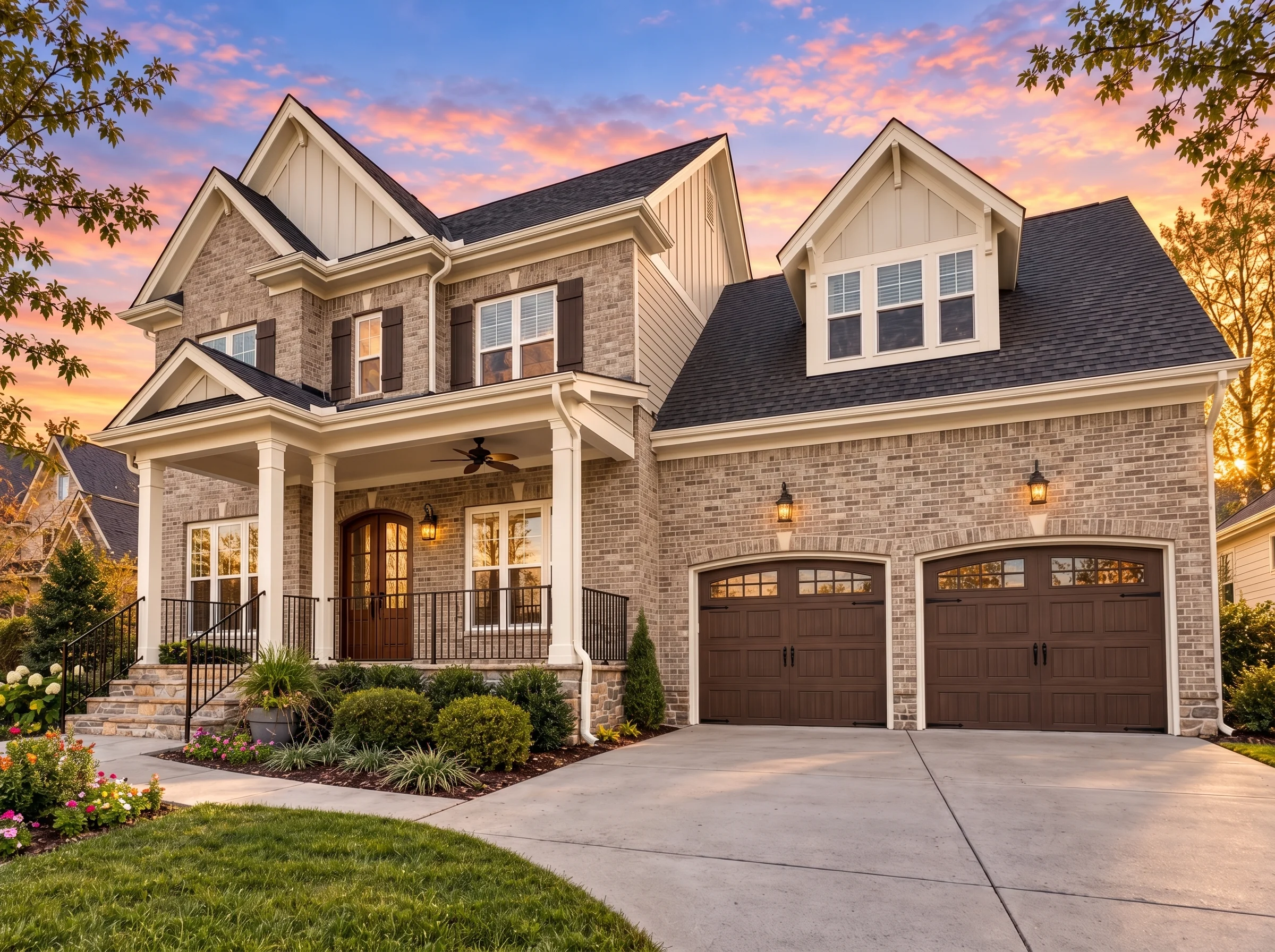 Plan  13-1923 – Aster Hollow Haven |  Traditional Colonial – 4-Bed, 4.5-Bath, 3,539 SF - Natural Brick, AI-generated exterior concept