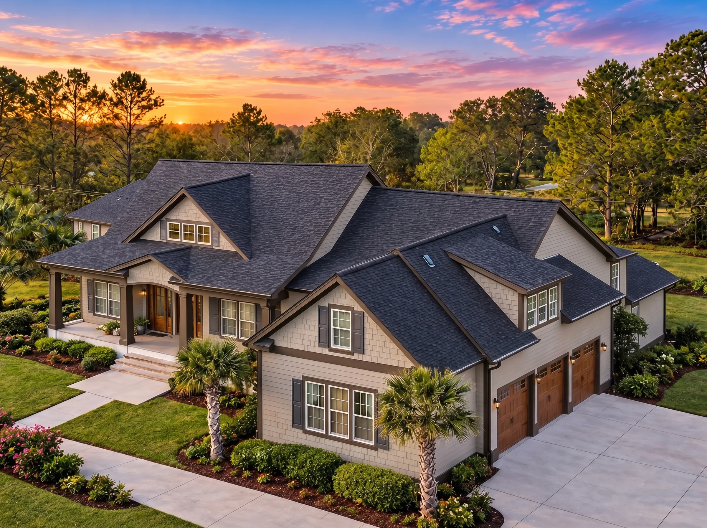 Plan  13-1902 – Nebraska River | New  American – 4-Bed, 3-Bath, 3,032 SF - Mushroom Taupe, AI-generated exterior concept