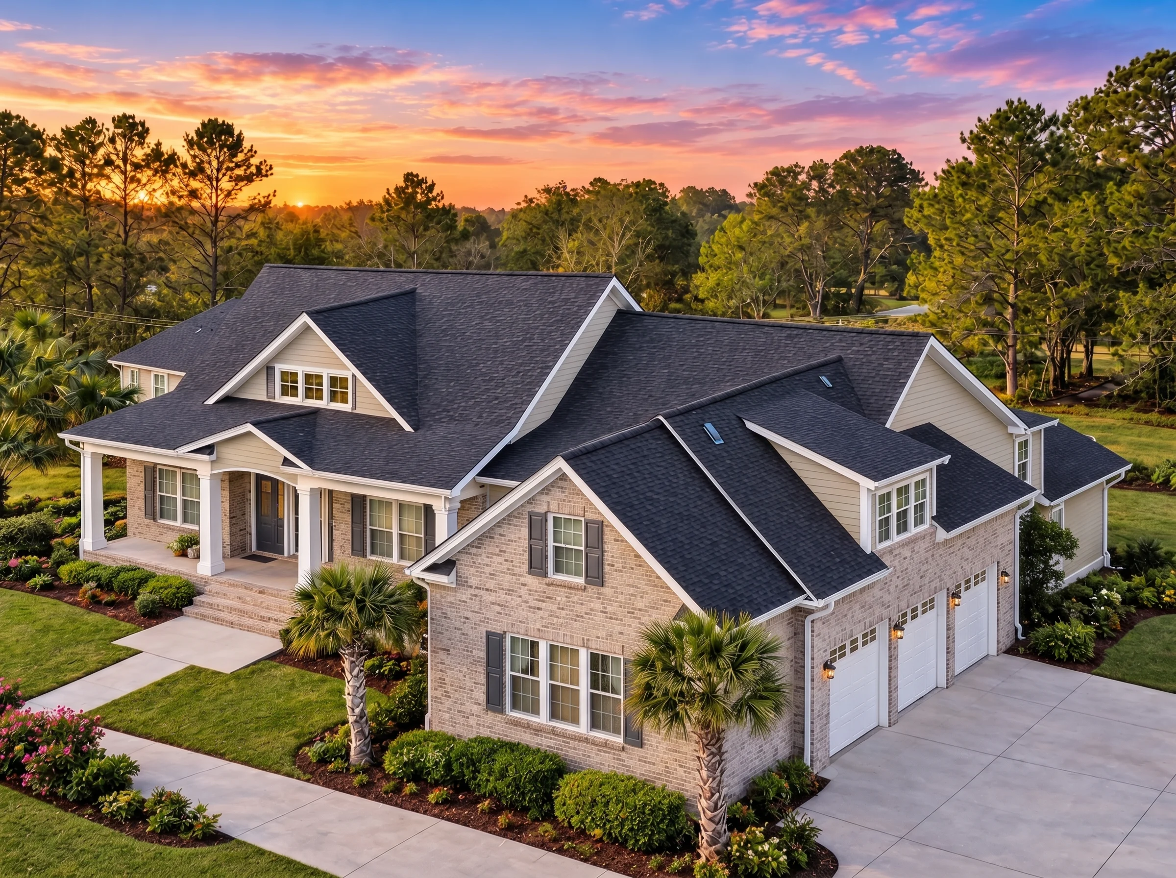 Plan  13-1902 – Nebraska River | New  American – 4-Bed, 3-Bath, 3,032 SF - Natural Brick, AI-generated exterior concept