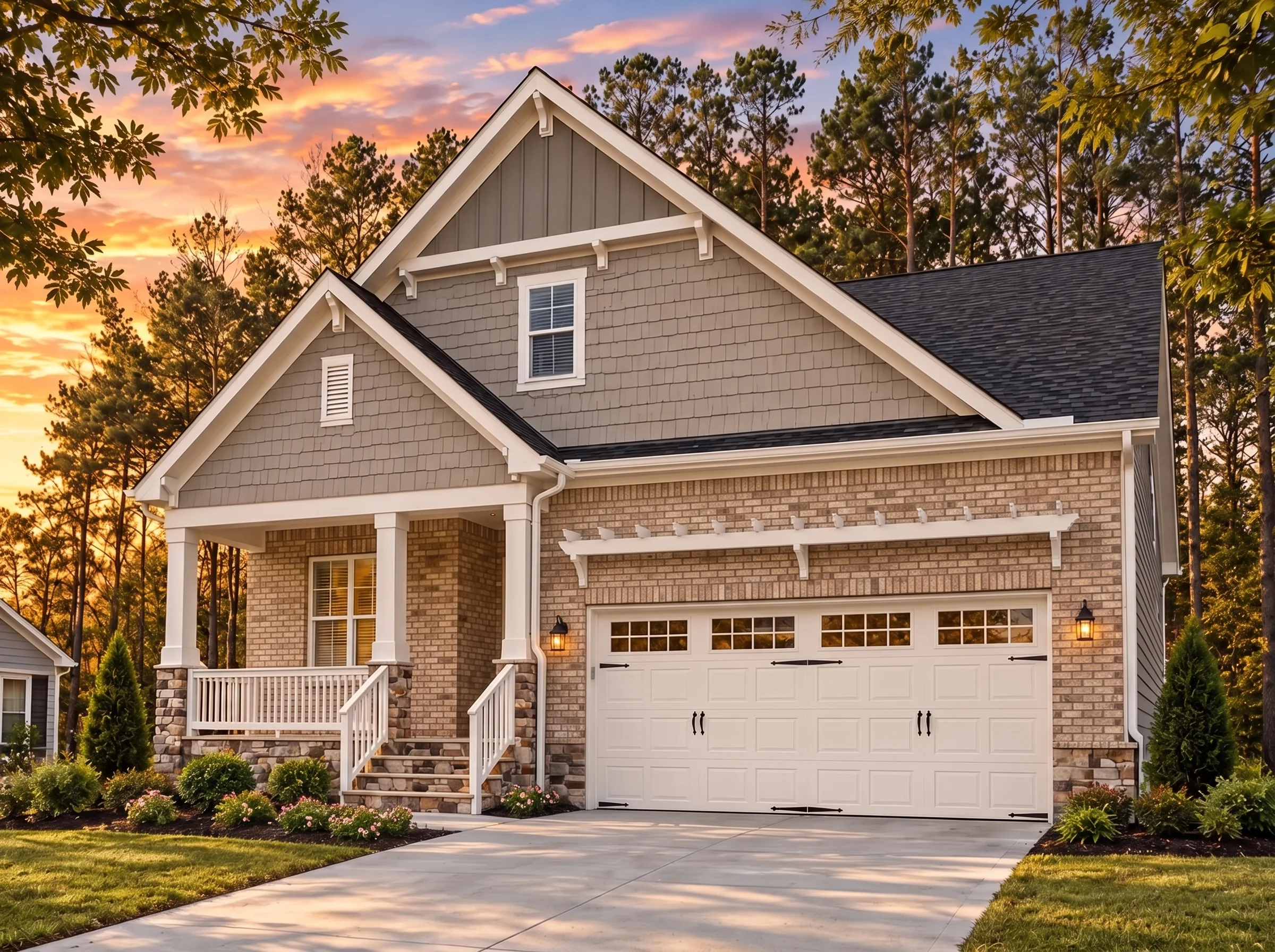 Plan  14-1069-6 – Louisiana Plateau  | Craftsman – 4-Bed, 3-Bath, 3,052 SF - Natural Brick, AI-generated exterior concept