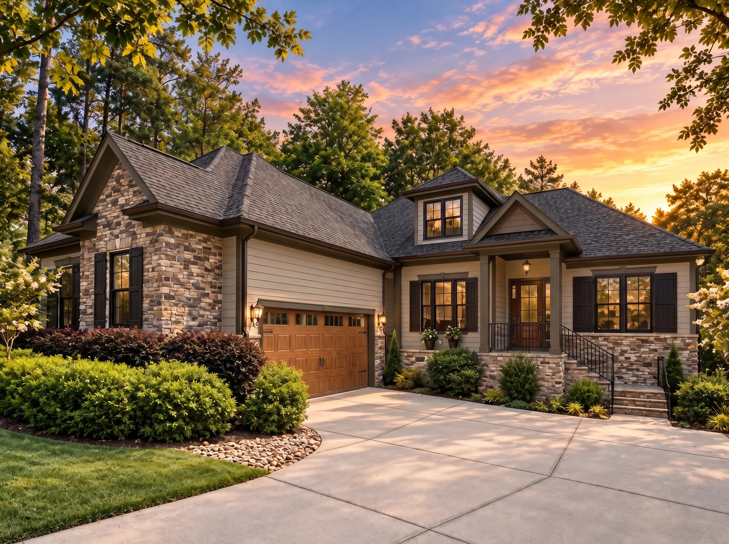 Plan  14-1057 – The Mount | Modern  Farmhouse – 3-Bed, 2.5-Bath, 2,683 SF - Mushroom Taupe, AI-generated exterior concept