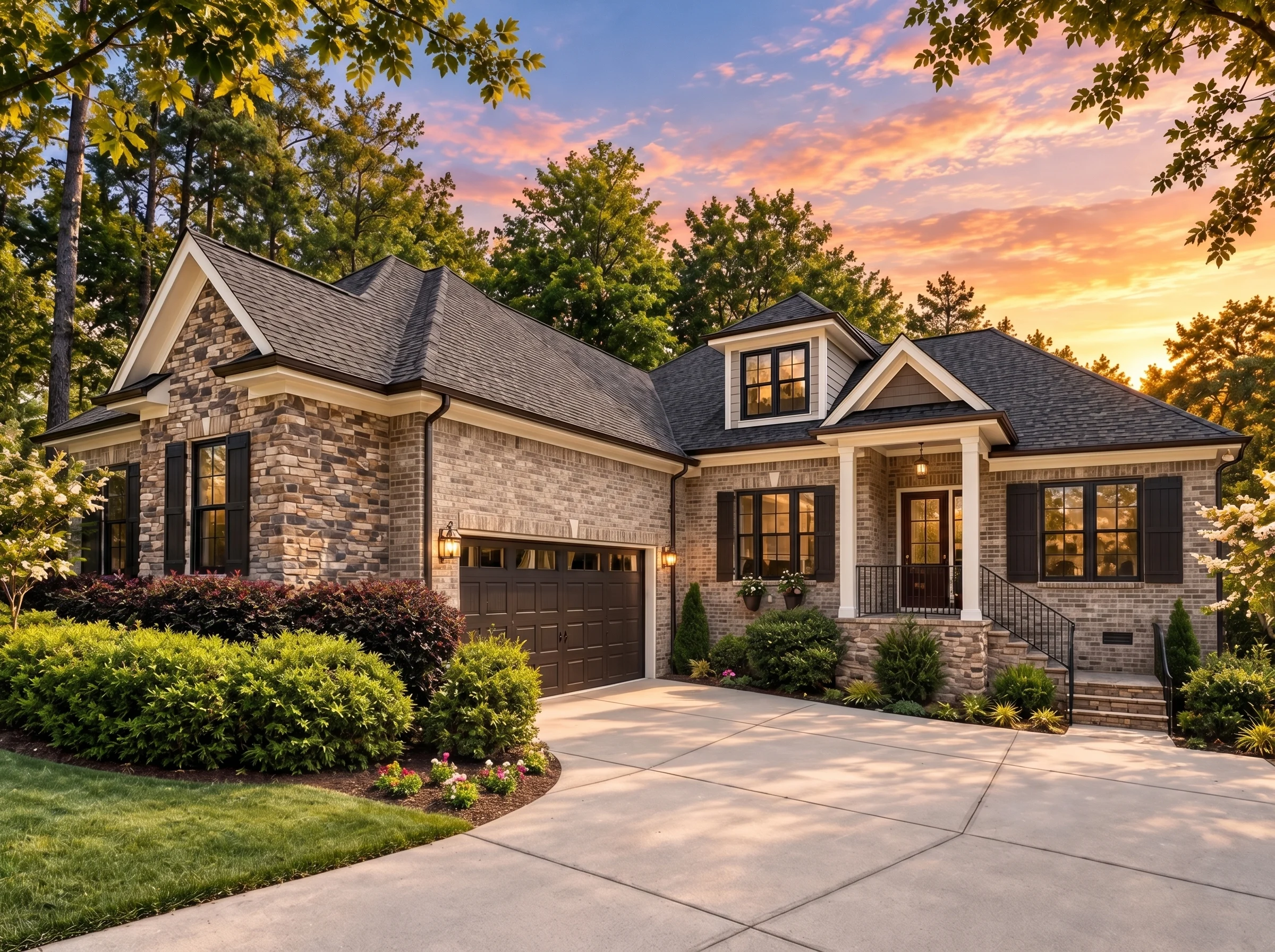 Plan  14-1057 – The Mount | Modern  Farmhouse – 3-Bed, 2.5-Bath, 2,683 SF - Natural Brick, AI-generated exterior concept