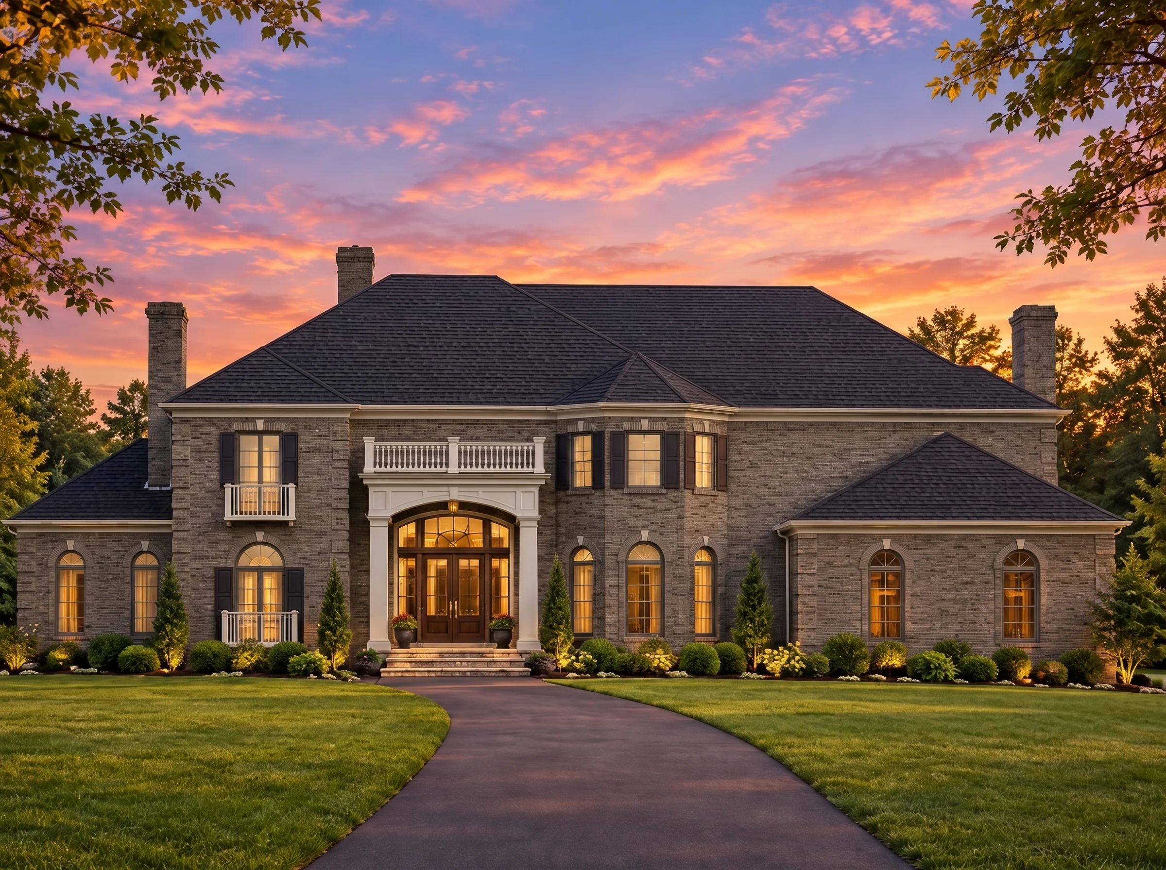 Plan  13-COLTON – Cheyenne Crossing  | Mediterranean – 5-Bed, 5-Bath, 8,316 SF - Warm Charcoal, AI-generated exterior concept