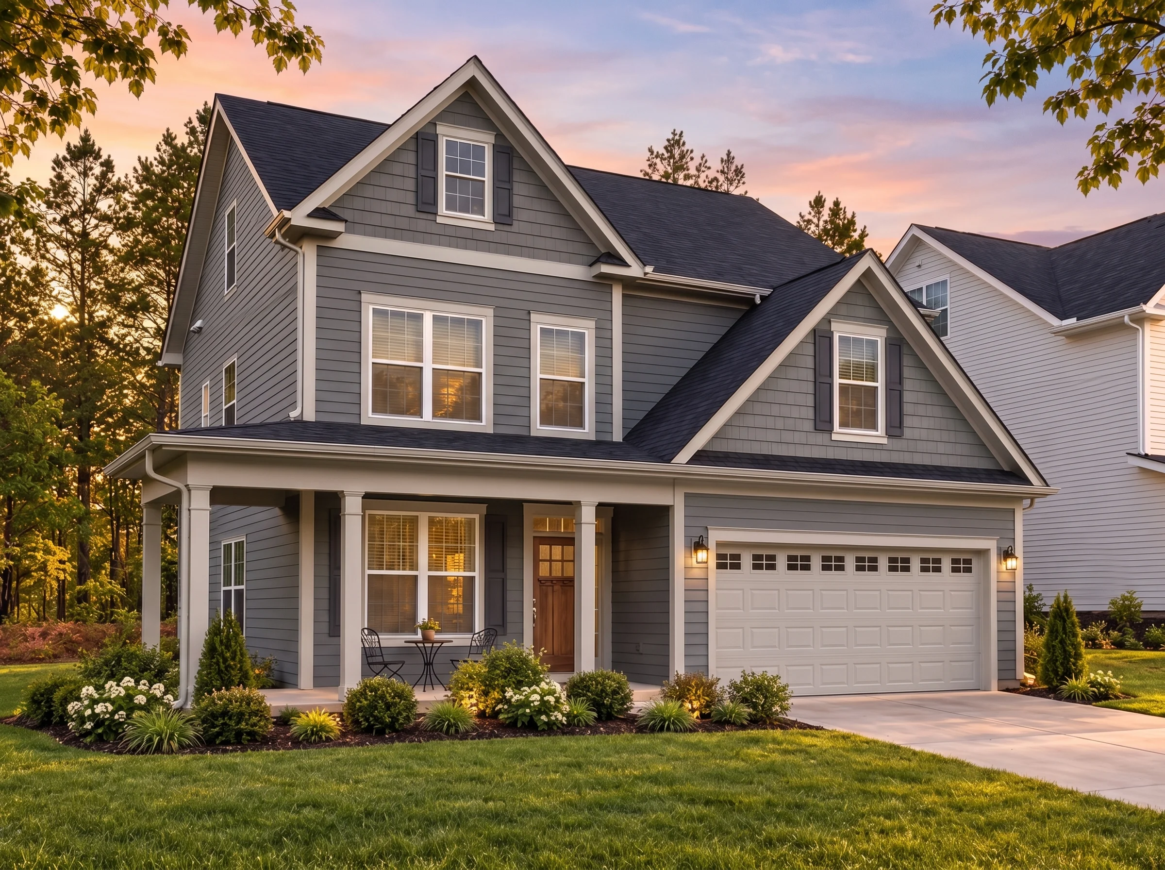 Plan  13-2093 – Auburn Summit Residence | Modern Farmhouse – 4-Bed, 2-Bath, 4,000 SF - Warm Charcoal, AI-generated exterior concept