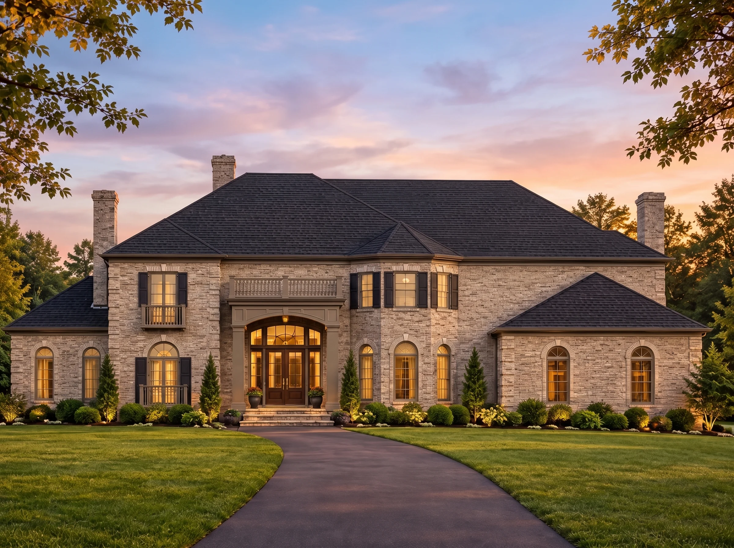 Plan  13-COLTON – Cheyenne Crossing  | Mediterranean – 5-Bed, 5-Bath, 8,316 SF - Mushroom Taupe, AI-generated exterior concept
