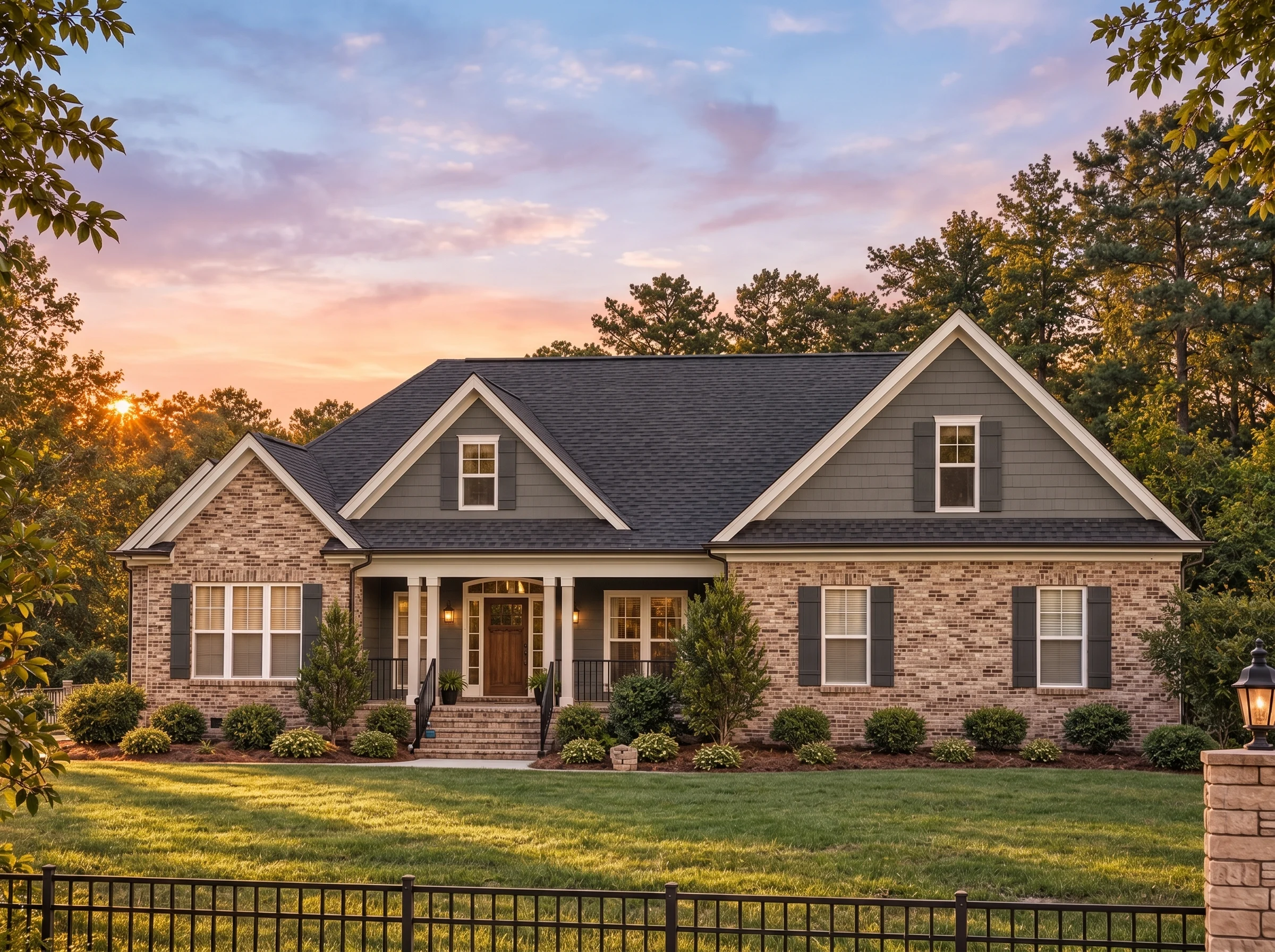 Plan  13-2052 – The Province |  Traditional Craftsman – 3-Bed, 2-Bath, 2,821 SF - Warm Charcoal, AI-generated exterior concept