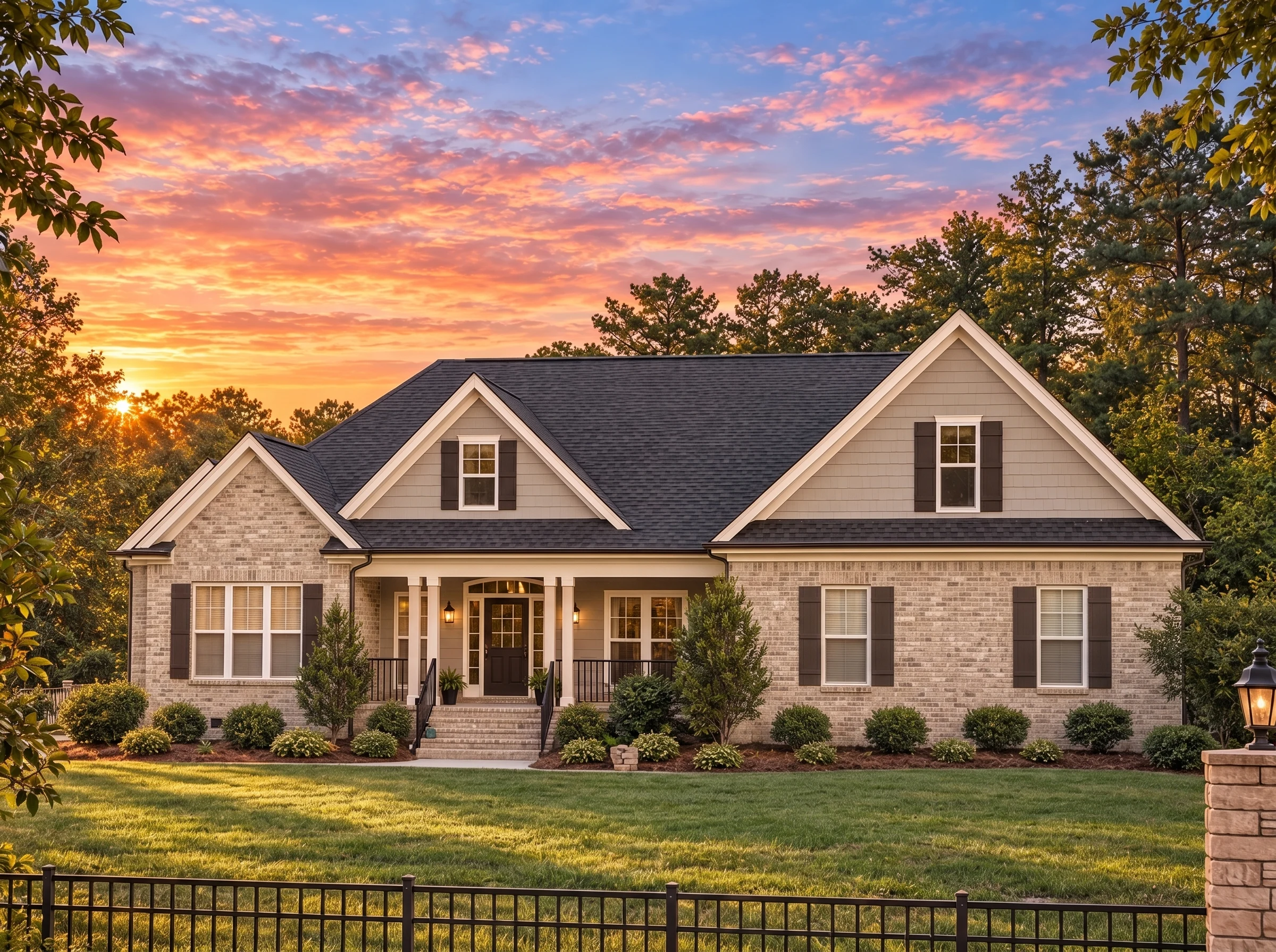 Plan  13-2052 – The Province |  Traditional Craftsman – 3-Bed, 2-Bath, 2,821 SF - Natural Brick, AI-generated exterior concept