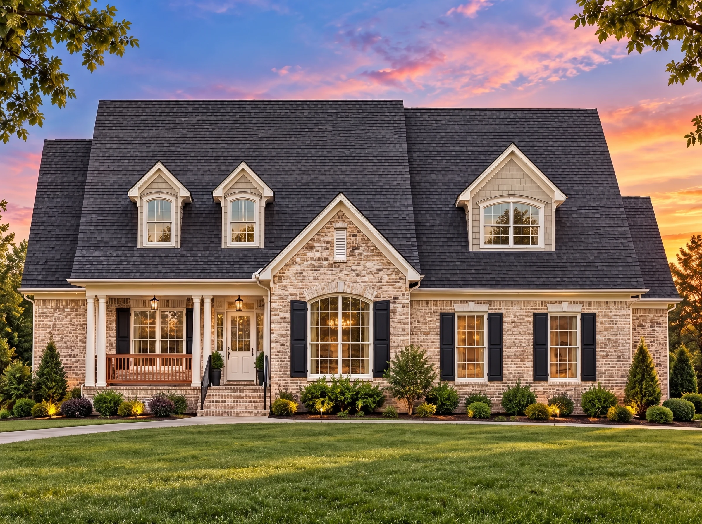 Plan  14-1102 – The Fulcrum | Cape  Cod – 3-Bed, 2.5-Bath, 2,404 SF - Natural Brick, AI-generated exterior concept