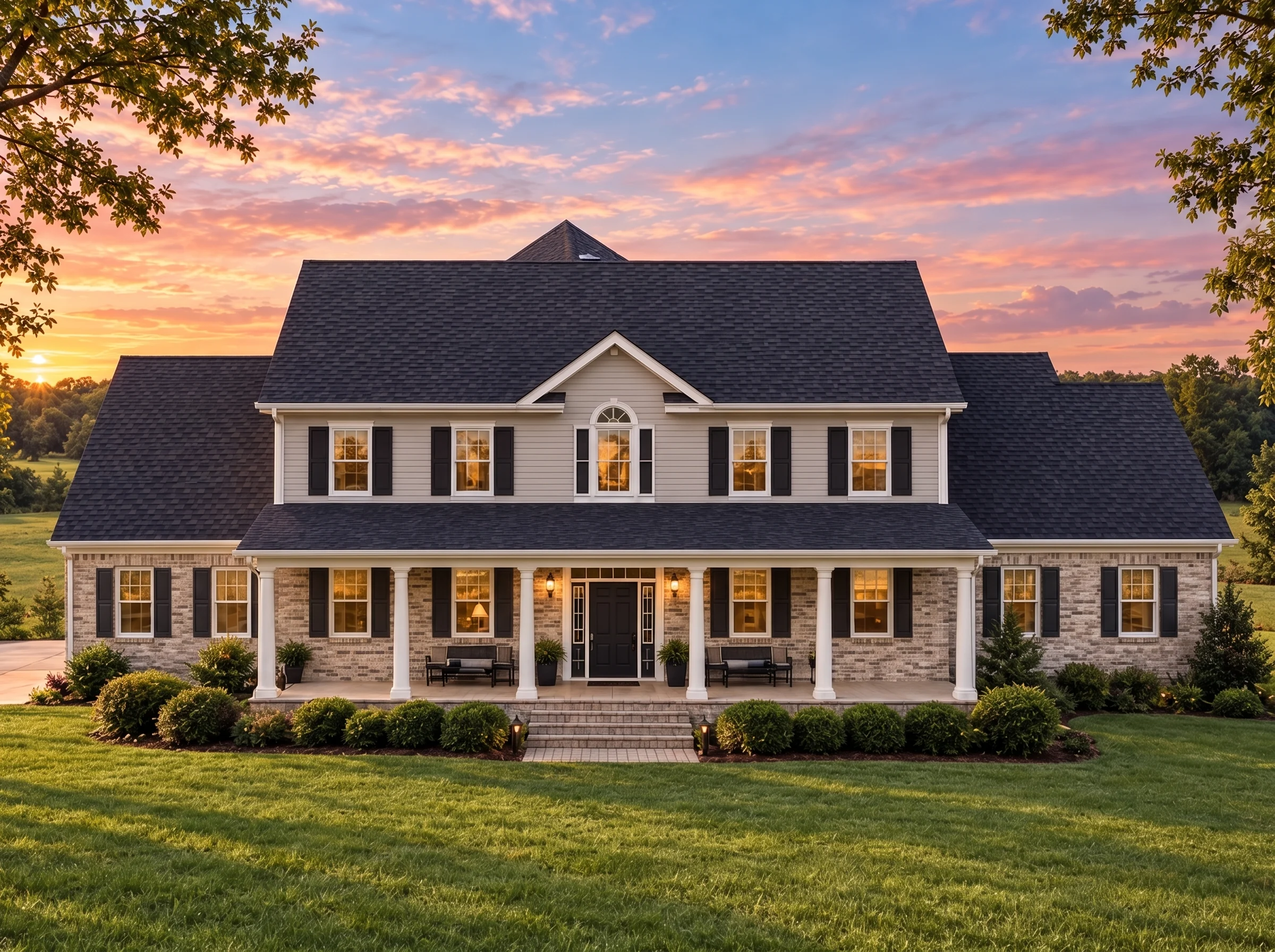Plan  14-1161 – Cypress Cove Cottage  | Traditional Colonial – 4-Bed, 4.5-Bath, 3,304 SF - Natural Brick, AI-generated exterior concept