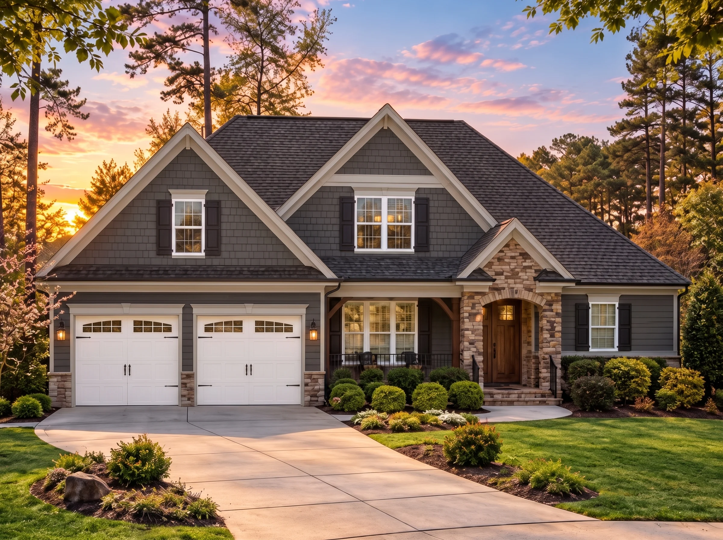 Plan  14-1226 – Auburn Summit Retreat  | Craftsman-Style Expert - Warm Charcoal, AI-generated exterior concept