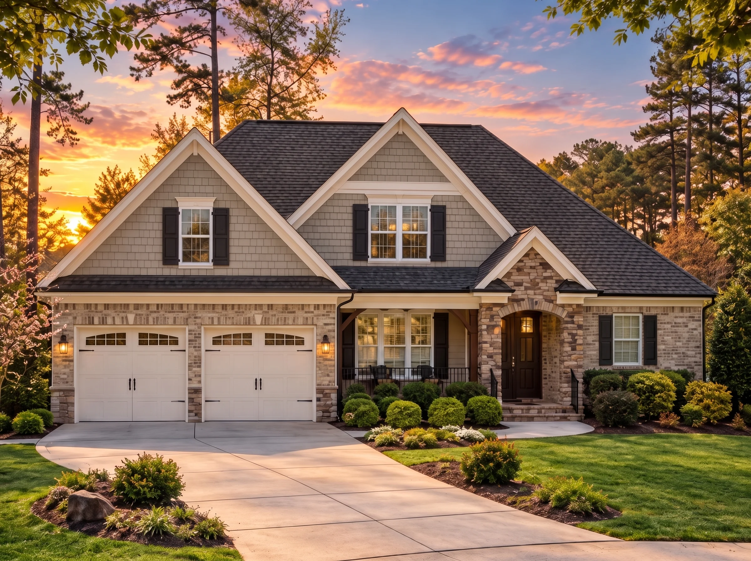 Plan  14-1226 – Auburn Summit Retreat  | Craftsman-Style Expert - Natural Brick, AI-generated exterior concept