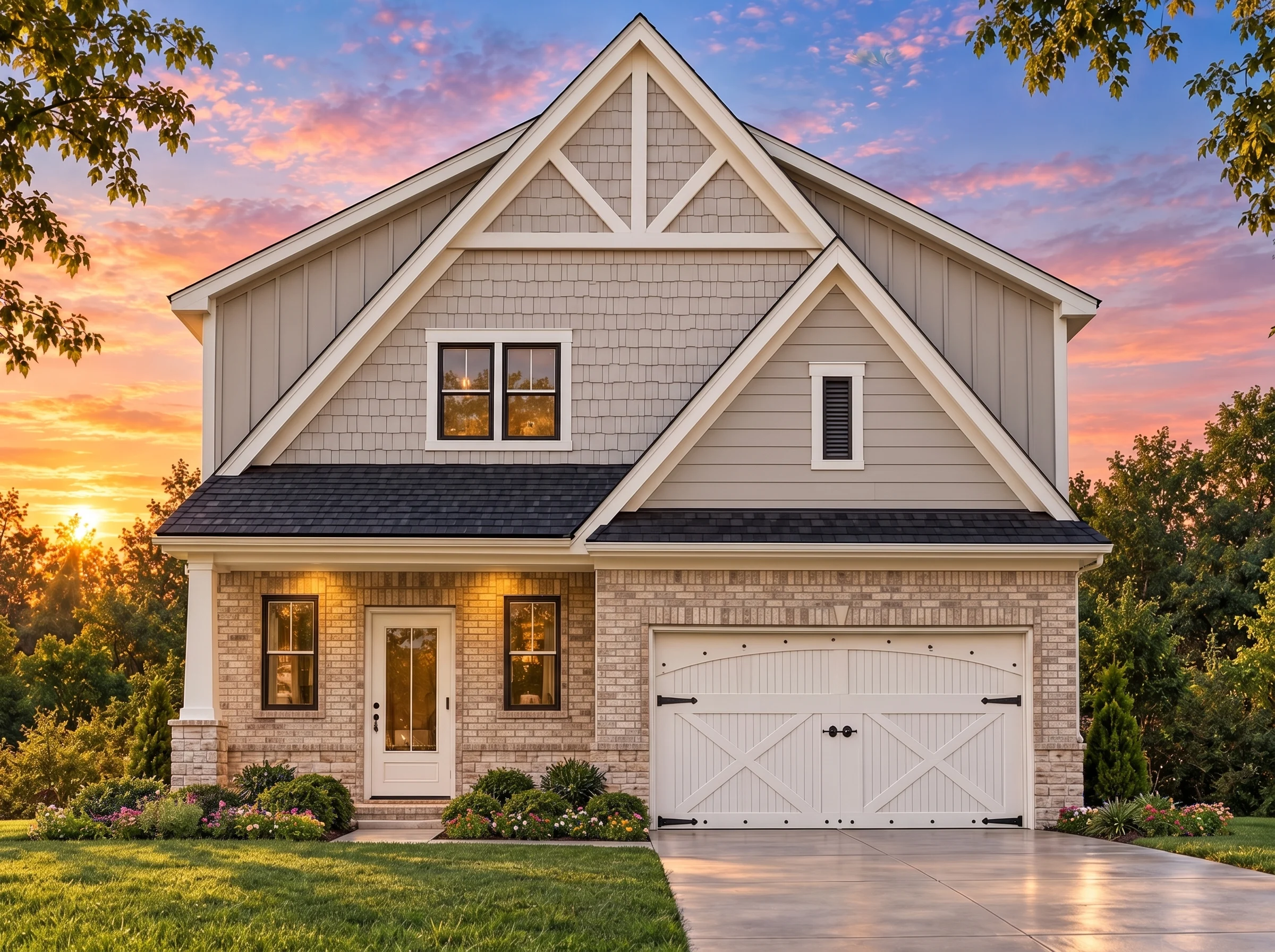 Plan  14-1704 – Pecan Valley Estate  | Traditional Craftsman – 3-Bed, 2.5-Bath, 3,014 SF - Natural Brick, AI-generated exterior concept
