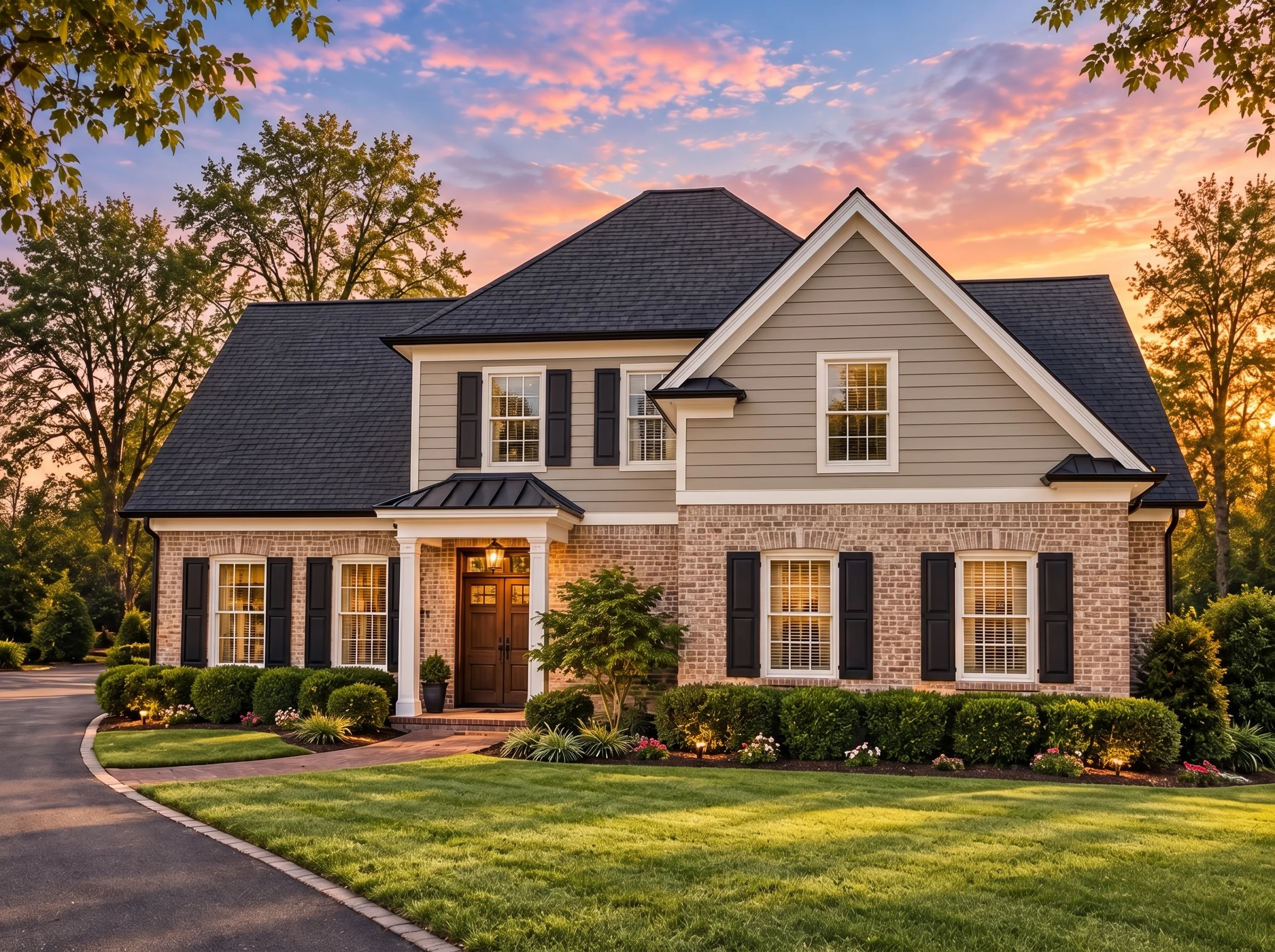 Plan  14-1572 – Callington Retreat |  Traditional Colonial – 4-Bed, 3.5-Bath, 4,414 SF - Natural Brick, AI-generated exterior concept