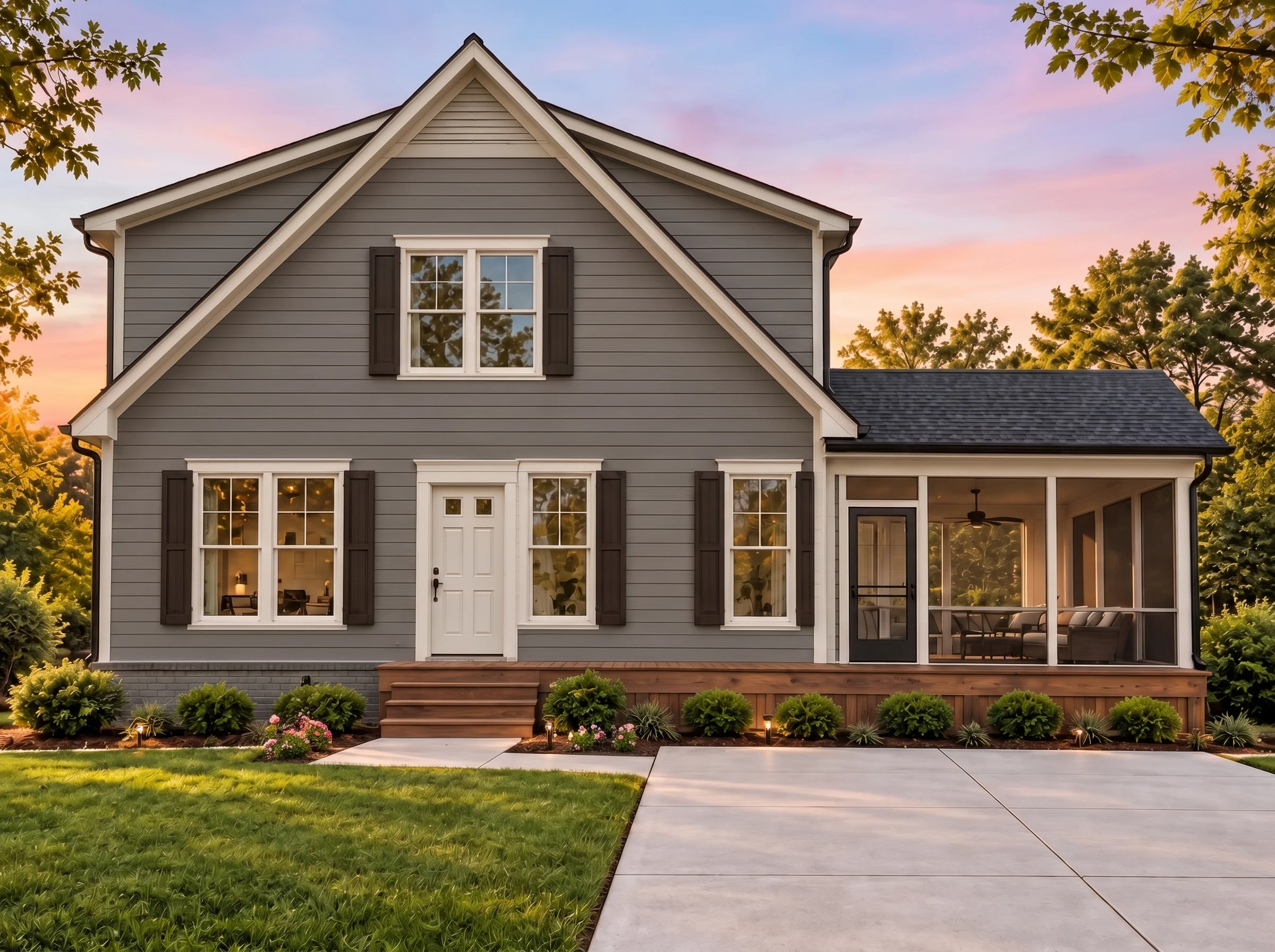 Plan  14-1621 – Aster Bend Hall |  Modern Farmhouse – 3-Bed, 2.5-Bath, 1,479 SF - Warm Charcoal, AI-generated exterior concept