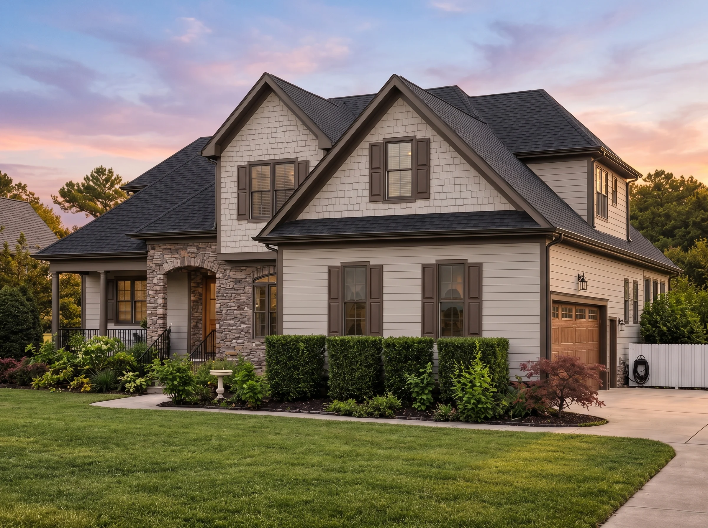 Plan  15-1051 – Dogwood Valley Cabin  | New American – 4-Bed, 2-Bath, 2,925 SF - Mushroom Taupe, AI-generated exterior concept