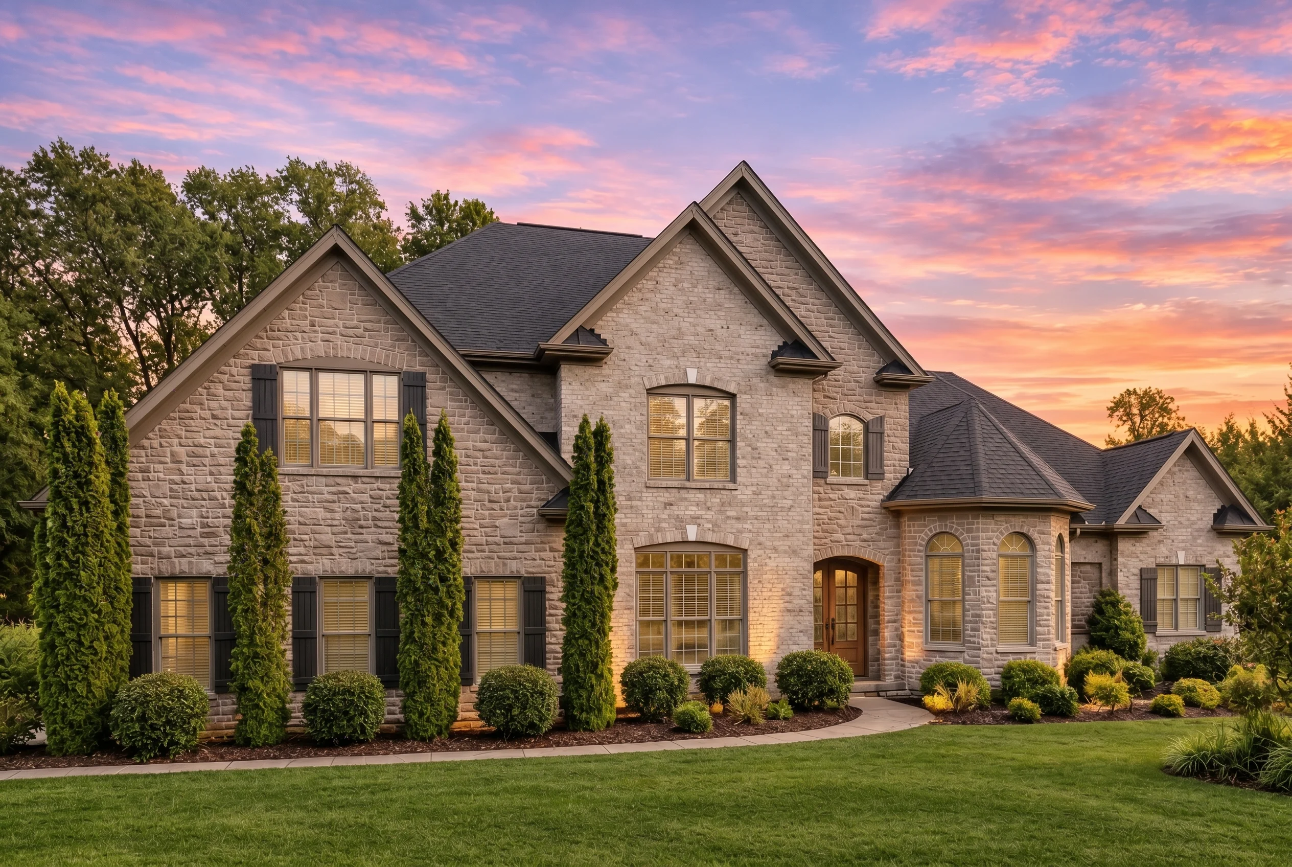 Plan  15-1170 – Aster Willow Hall |  Traditional – 4-Bed, 4.5-Bath, 4,230 SF - Mushroom Taupe, AI-generated exterior concept