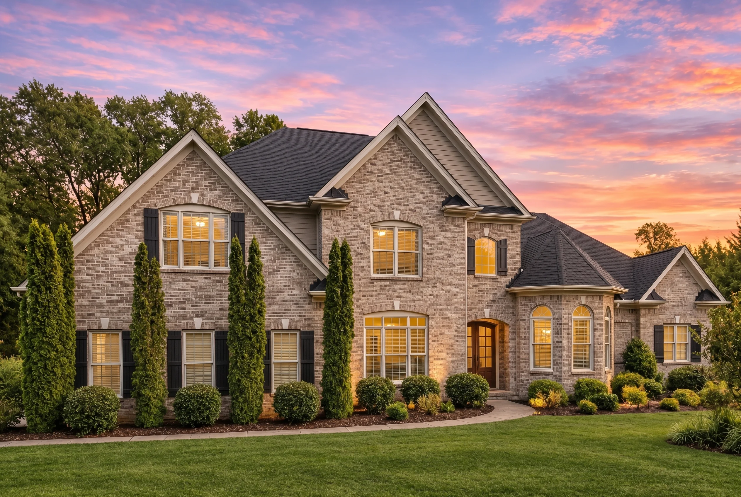 Plan  15-1170 – Aster Willow Hall |  Traditional – 4-Bed, 4.5-Bath, 4,230 SF - Natural Brick, AI-generated exterior concept