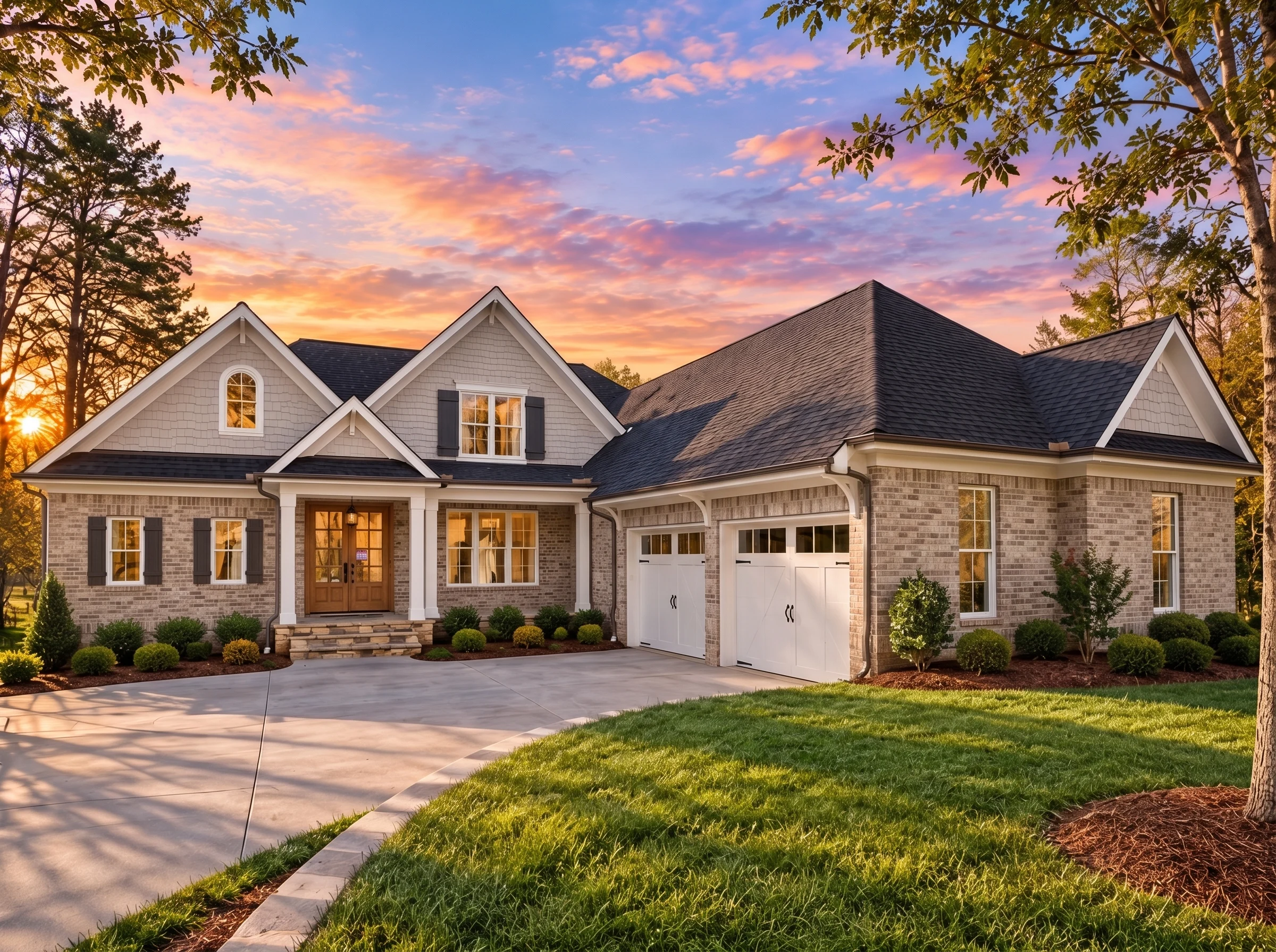 Plan  15-1301 – Teakwood Cove Cabin  | Traditional – 5-Bed, 4.5-Bath, 4,010 SF - Natural Brick, AI-generated exterior concept