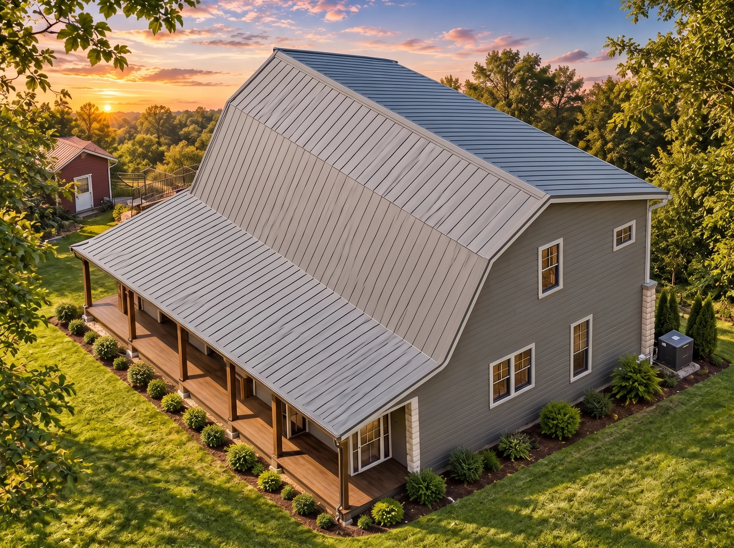Plan  15-1306 – Spark Estate | Cabin  – 2-Bed, 2-Bath, 1,605 SF - Warm Charcoal, AI-generated exterior concept