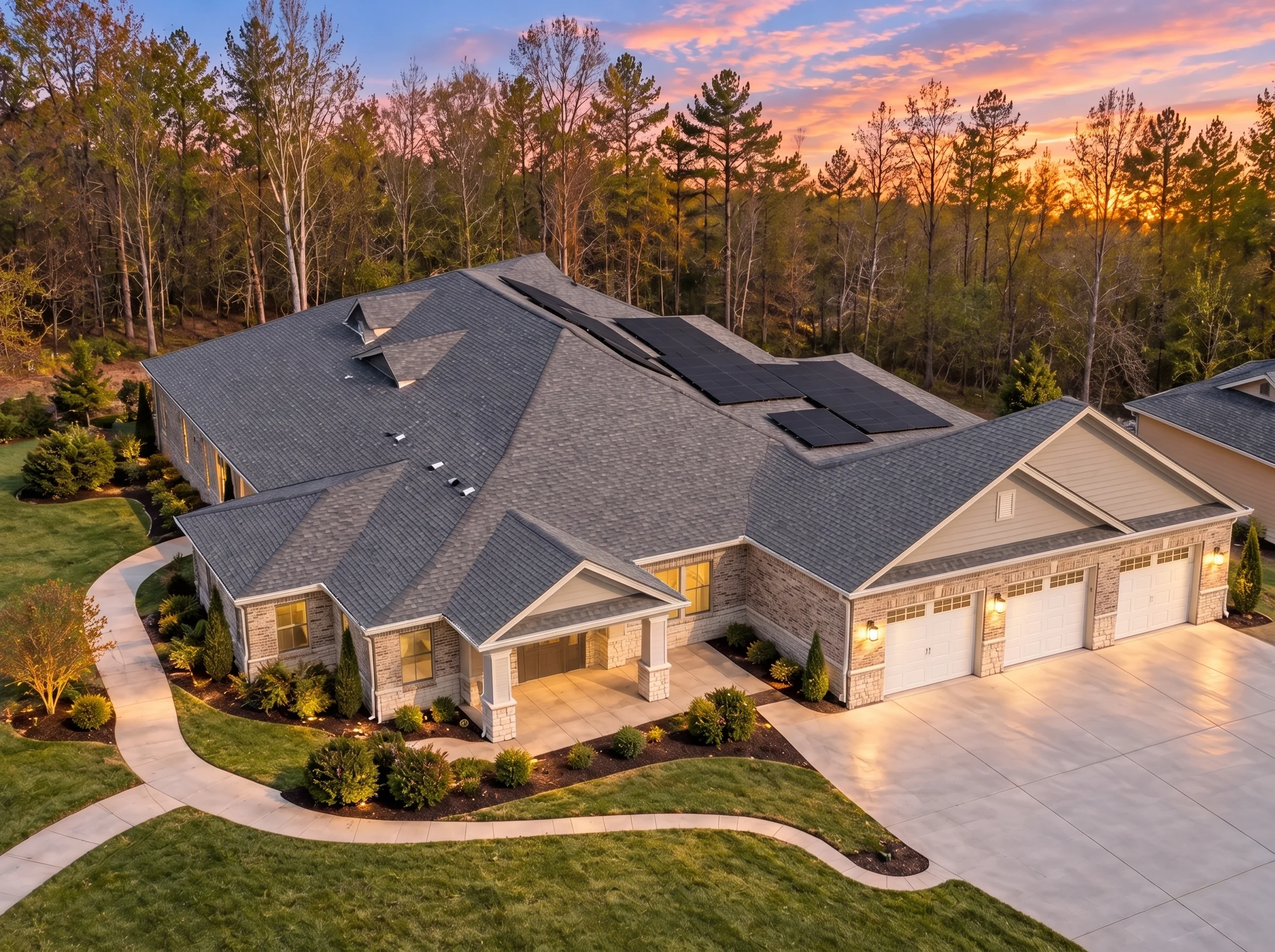 Plan  15-1303 – Auburn Summit Farm |  Traditional Ranch – 2-Bed, 3-Bath, 3,028 SF - Natural Brick, AI-generated exterior concept