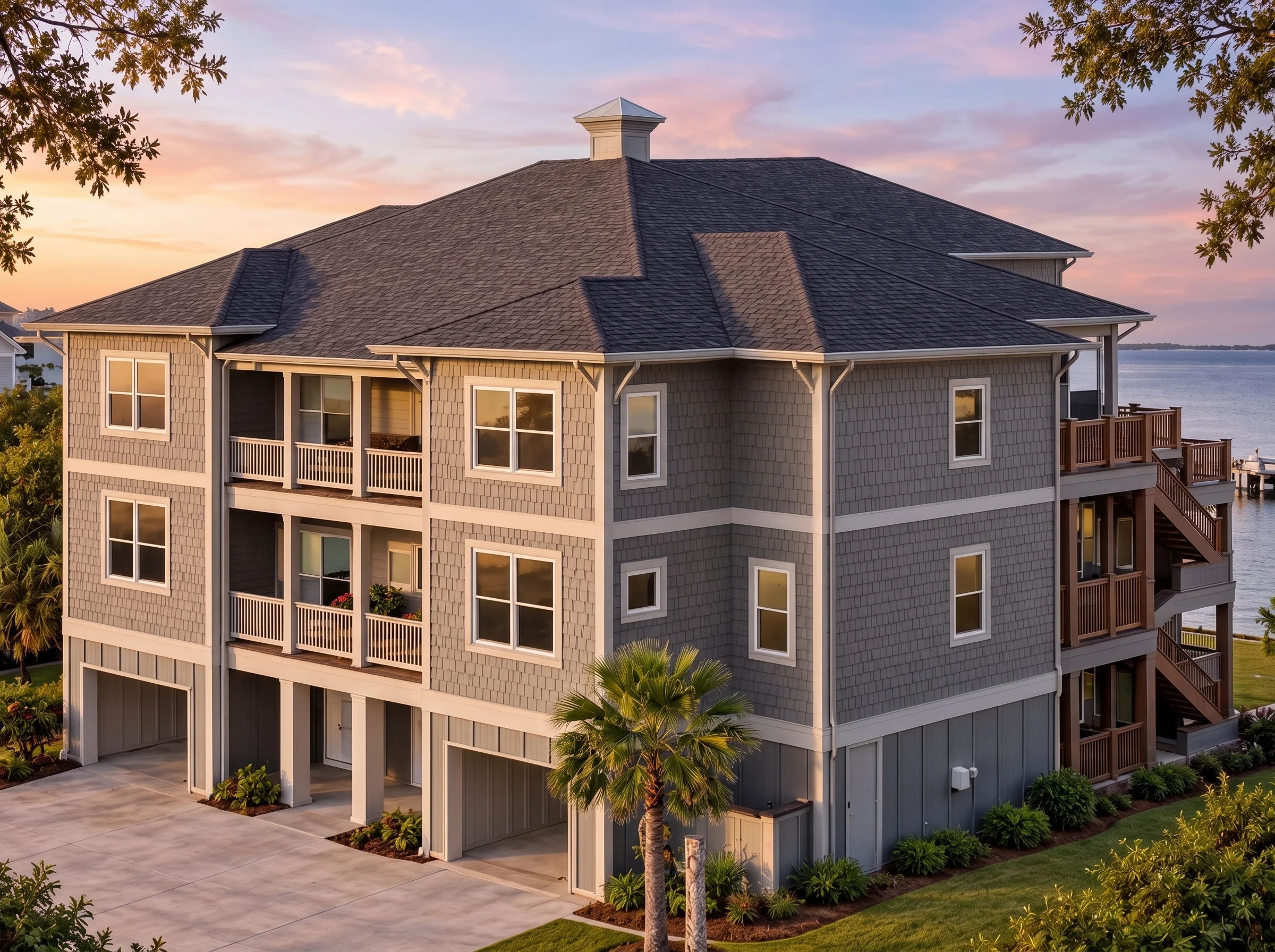 Plan  15-1339 – Auburn View House |  Neo-Classical – 5-Bed, 5-Bath, 5,721 SF - Warm Charcoal, AI-generated exterior concept