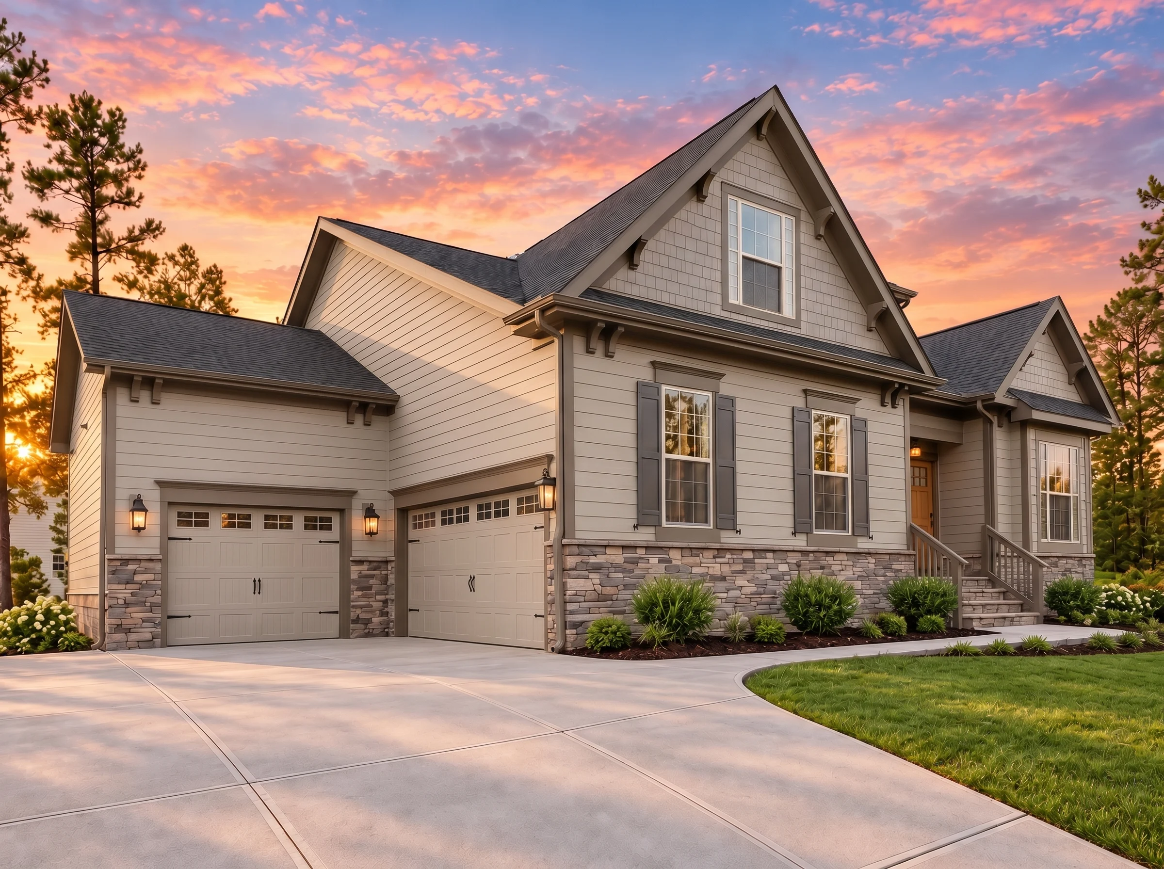 Plan  15-1335 – The Tale | Craftsman  – 4-Bed, 3.5-Bath, 2,848 SF - Mushroom Taupe, AI-generated exterior concept