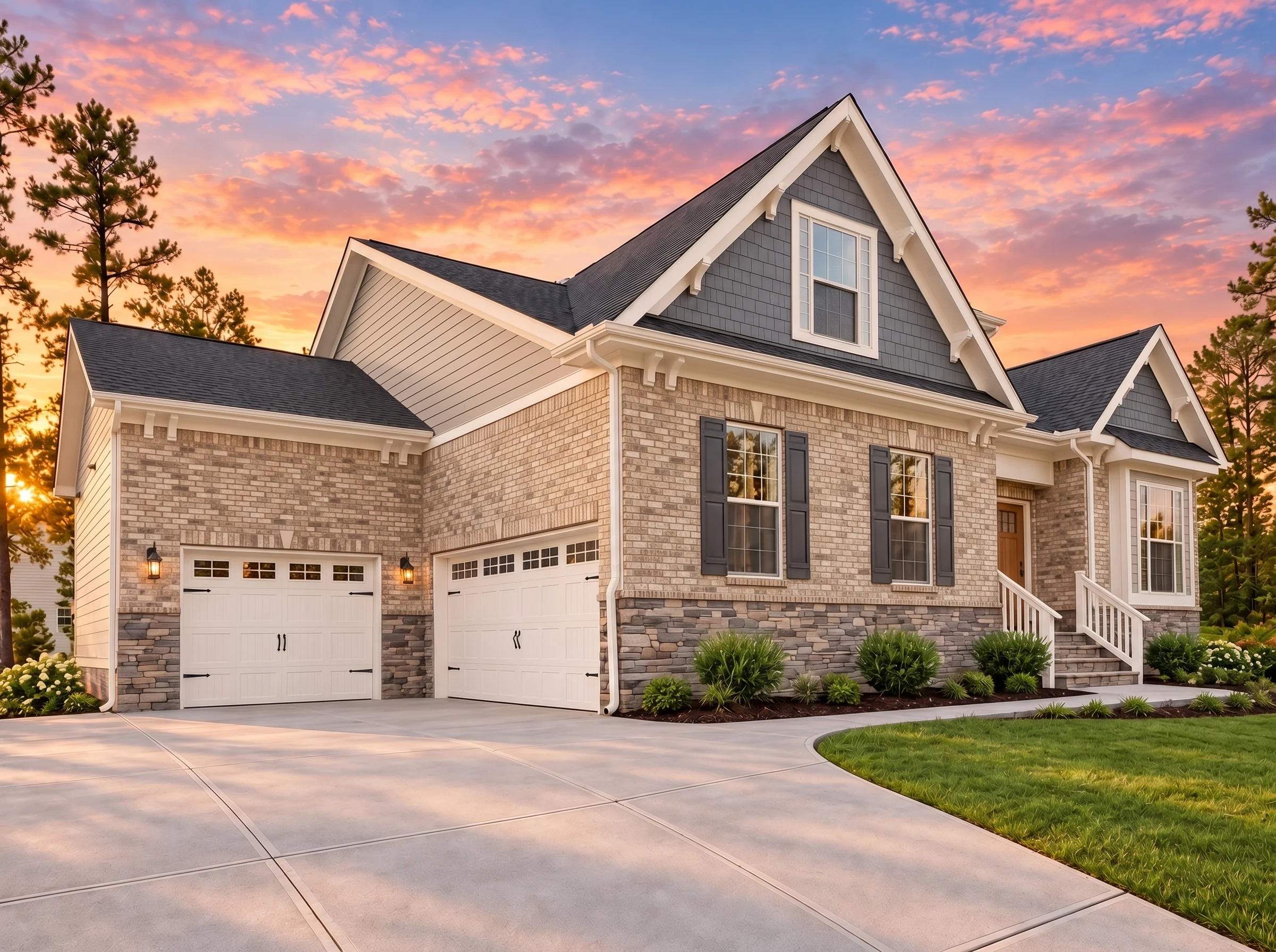 Plan  15-1335 – The Tale | Craftsman  – 4-Bed, 3.5-Bath, 2,848 SF - Natural Brick, AI-generated exterior concept
