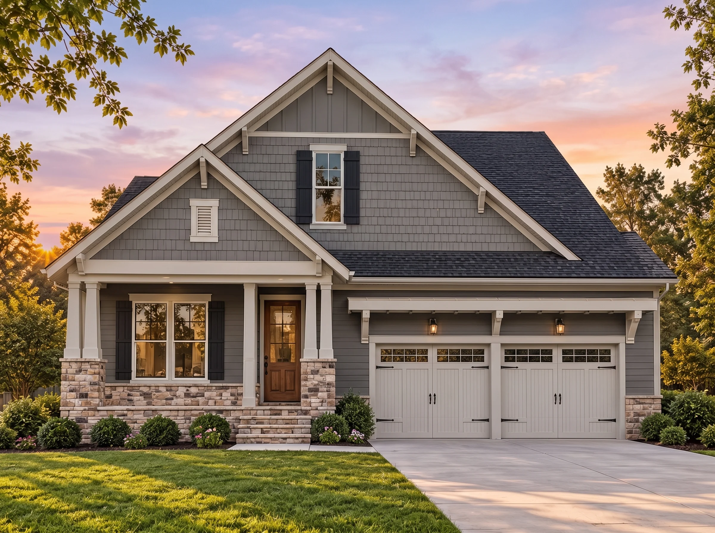 Plan  15-1309C – Alabama Yellowhammer  | Modern Farmhouse – 4-Bed, 3.5-Bath, 2,937 SF - Warm Charcoal, AI-generated exterior concept