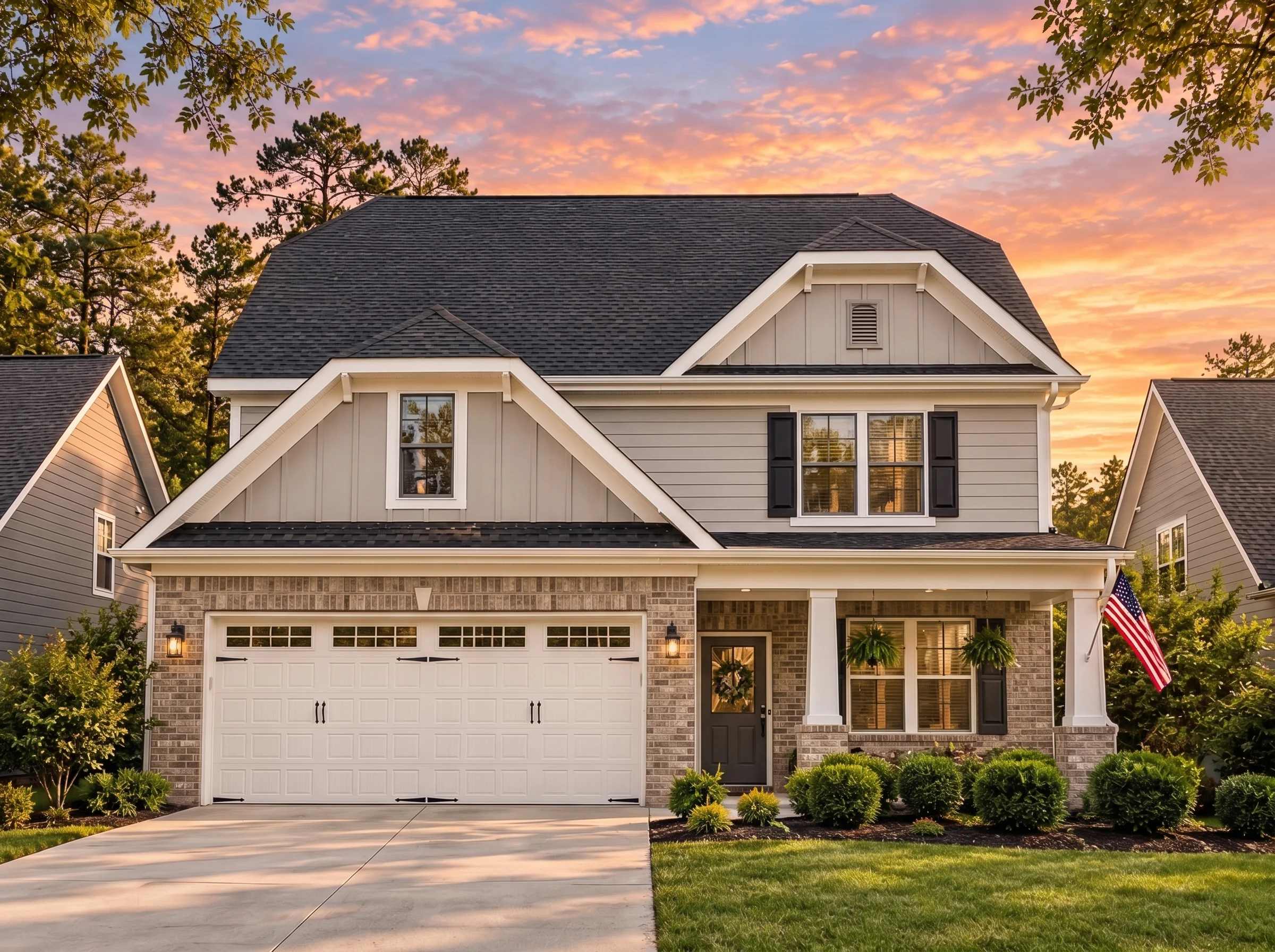 Plan  15-1462B – Ivy Hill Residence  | Craftsman – 4-Bed, 2.5-Bath, 2,293 SF - Natural Brick, AI-generated exterior concept