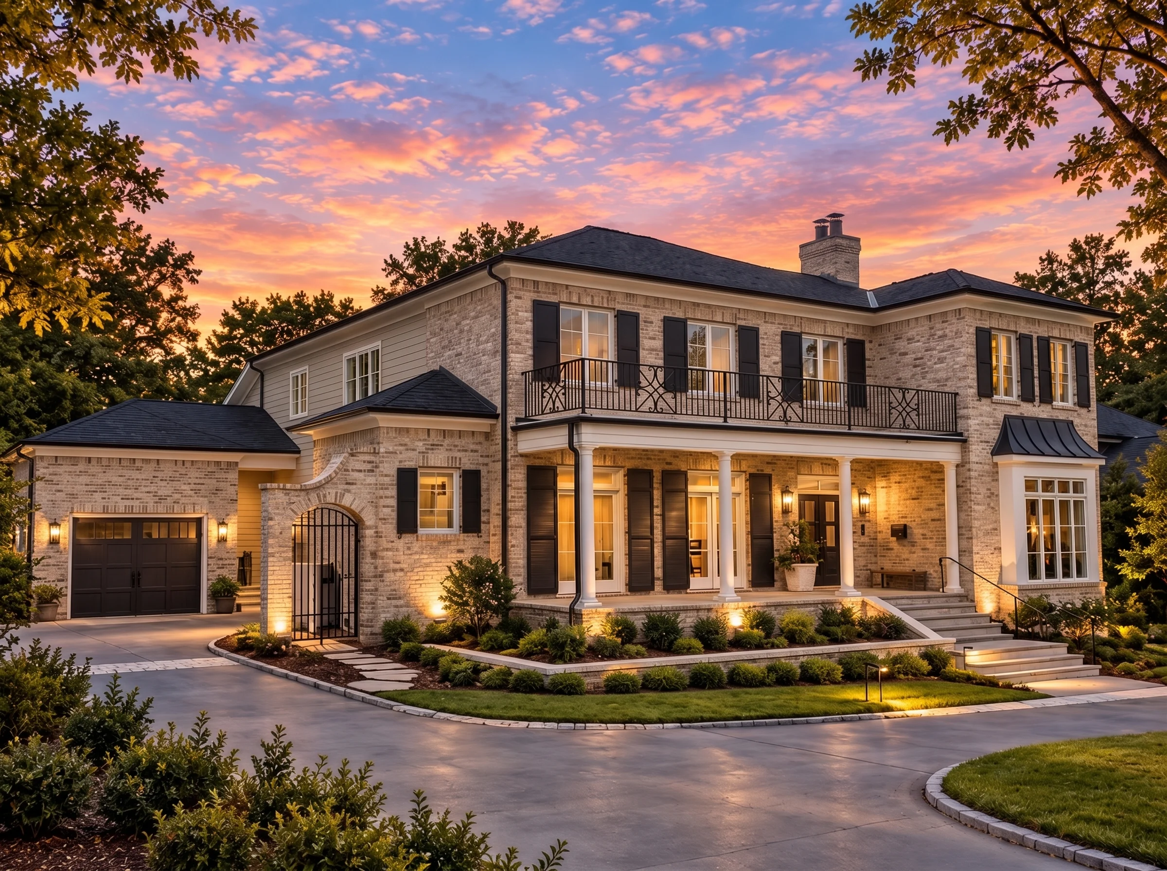 Plan  15-1548 – Indiana Heartland |  Georgian – 4-Bed, 1.5-Bath, 4,682 SF - Natural Brick, AI-generated exterior concept