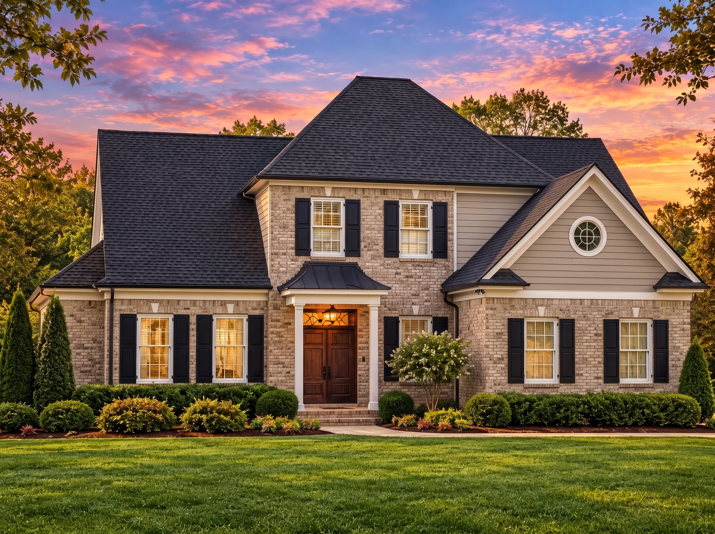 Plan  15-1606 – Blackthorn Hall |  Traditional Colonial – 5-Bed, 3-Bath, 4,414 SF - Natural Brick, AI-generated exterior concept