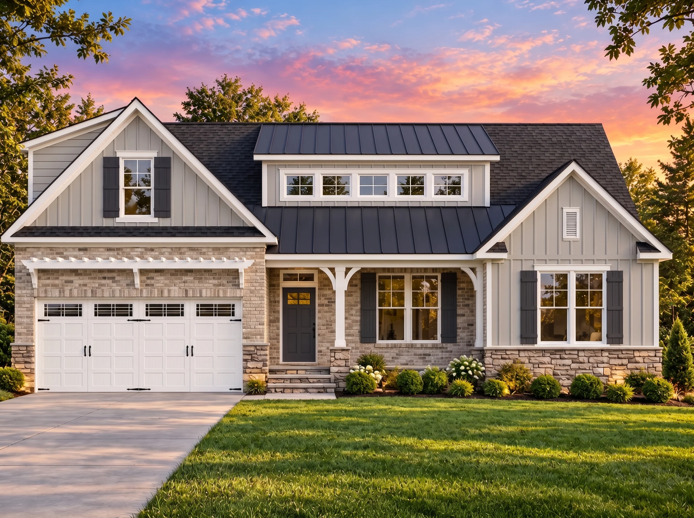 Plan  15-1637 – Cypress Grove Manor  | Craftsman – 3-Bed, 2-Bath, 2,242 SF - Natural Brick, AI-generated exterior concept