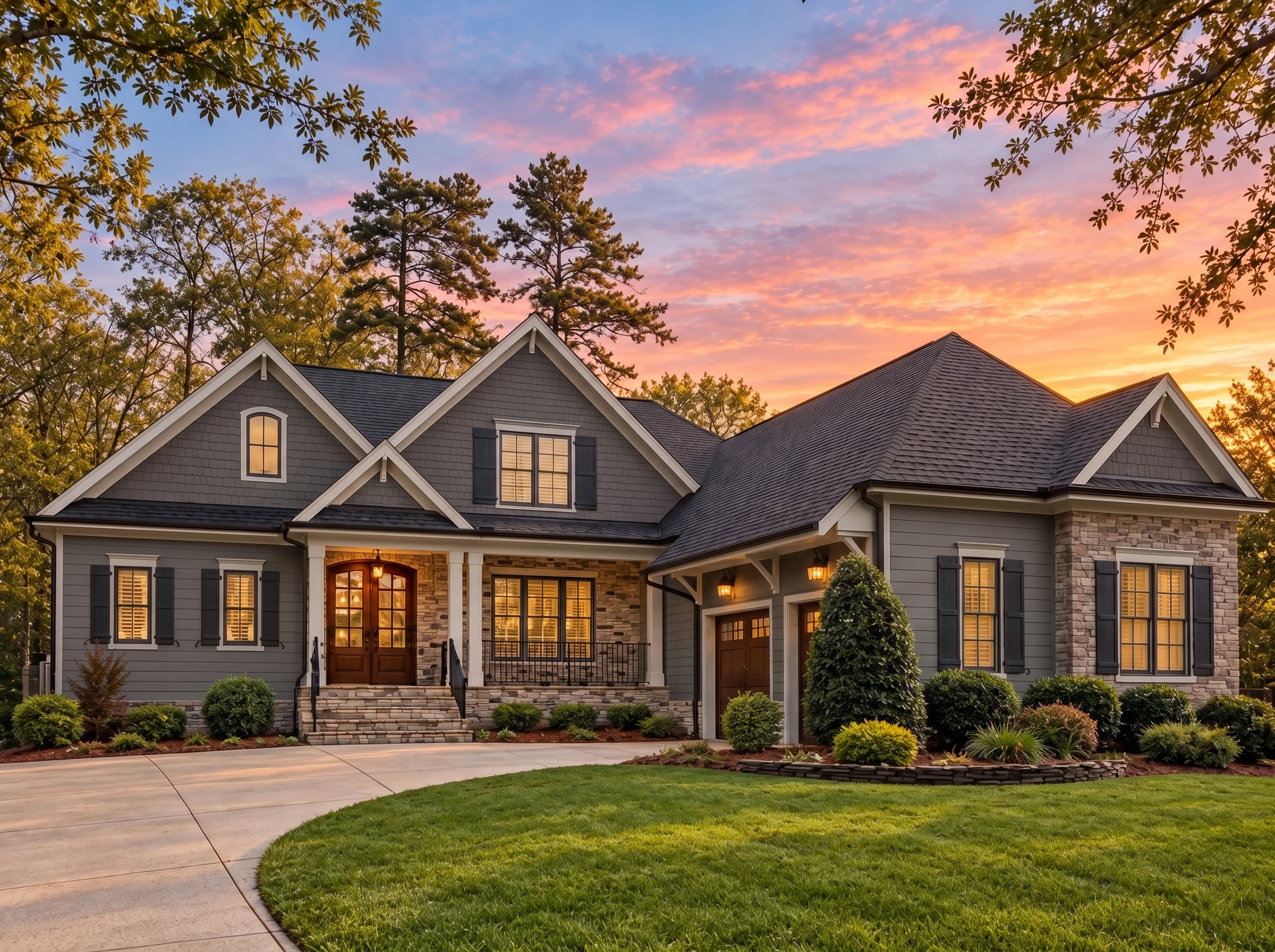Plan  15-1681 – The Brownstead House  | Shingle Style – 5-Bed, 3.5-Bath, 3,210 SF - Warm Charcoal, AI-generated exterior concept
