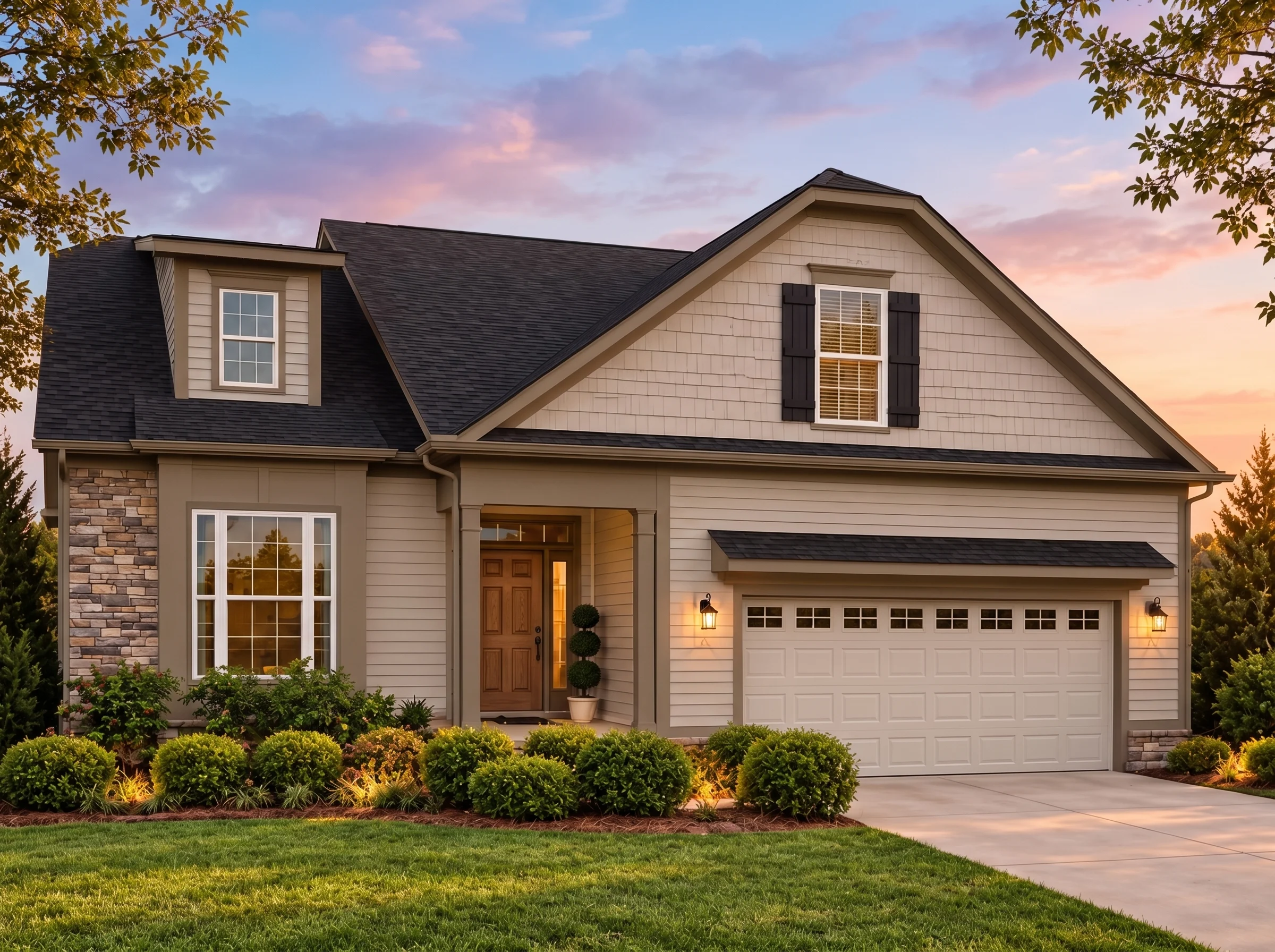 Plan  15-1773 – Holly Cottage | New  American Cape Cod – 4-Bed, 3-Bath, 2,800 SF - Mushroom Taupe, AI-generated exterior concept