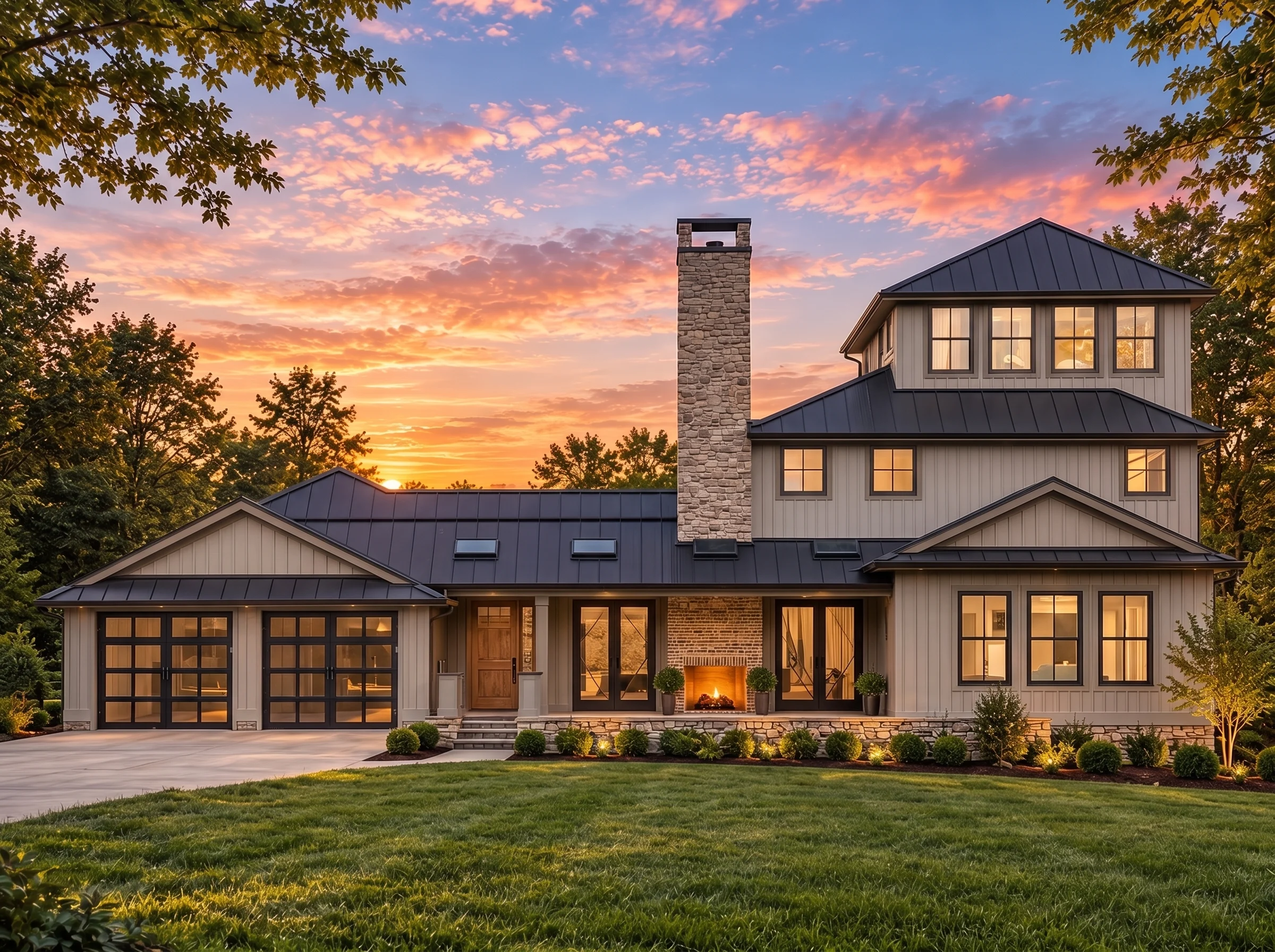 Plan  15-1761 – Homevaulted |  Coastal – 4-Bed, 3.5-Bath, 3,013 SF - Mushroom Taupe, AI-generated exterior concept