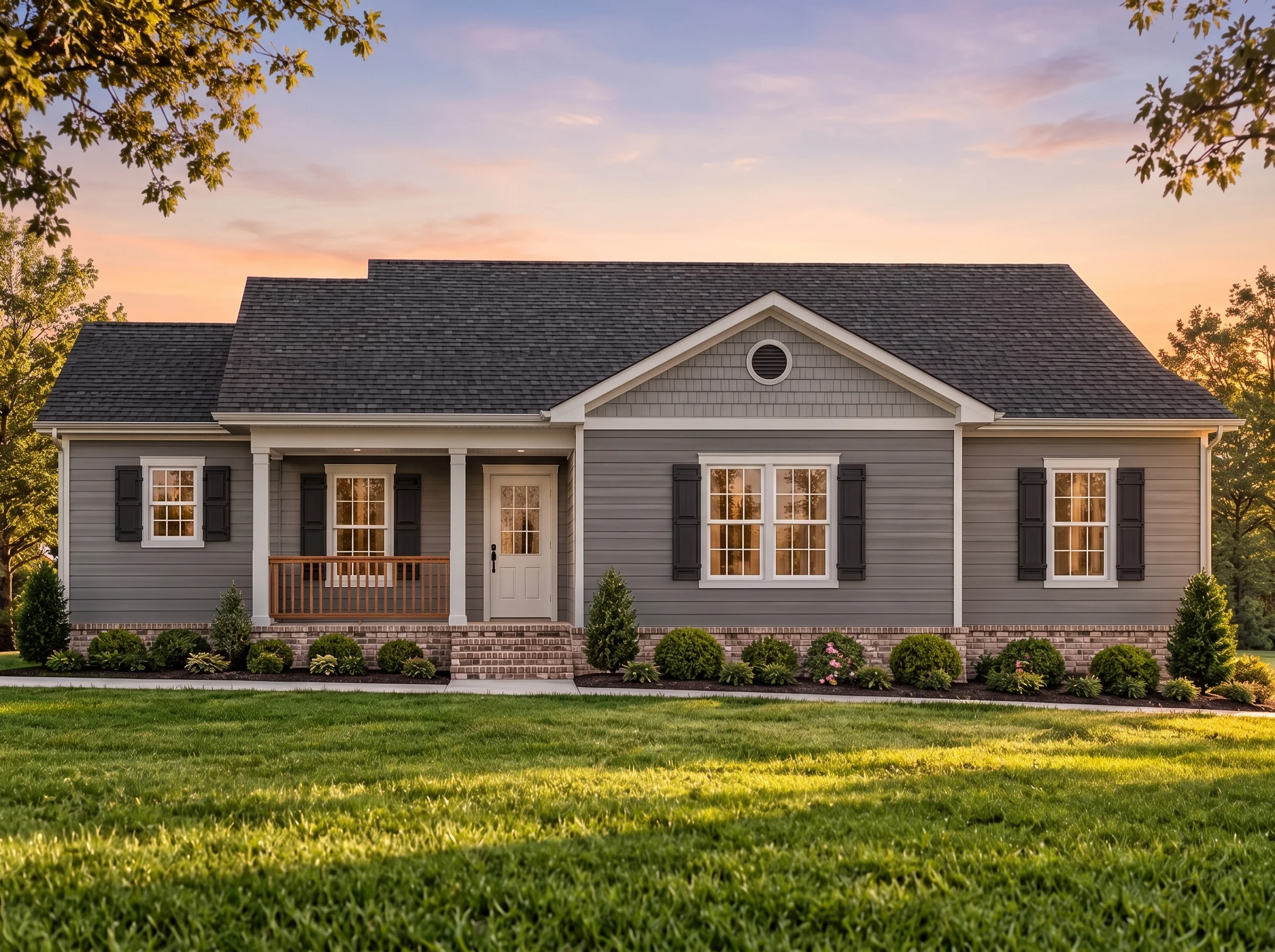 Plan  15-1900 – The Monsoon |  Traditional Ranch – 3-Bed, 2-Bath, 2,654 SF - Warm Charcoal, AI-generated exterior concept