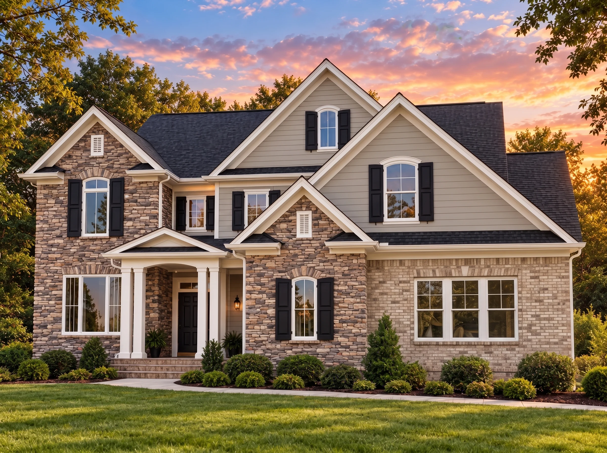 Plan  15-1906 – The Martinez House |  Traditional – 4-Bed, 2.5-Bath, 2,526 SF - Natural Brick, AI-generated exterior concept
