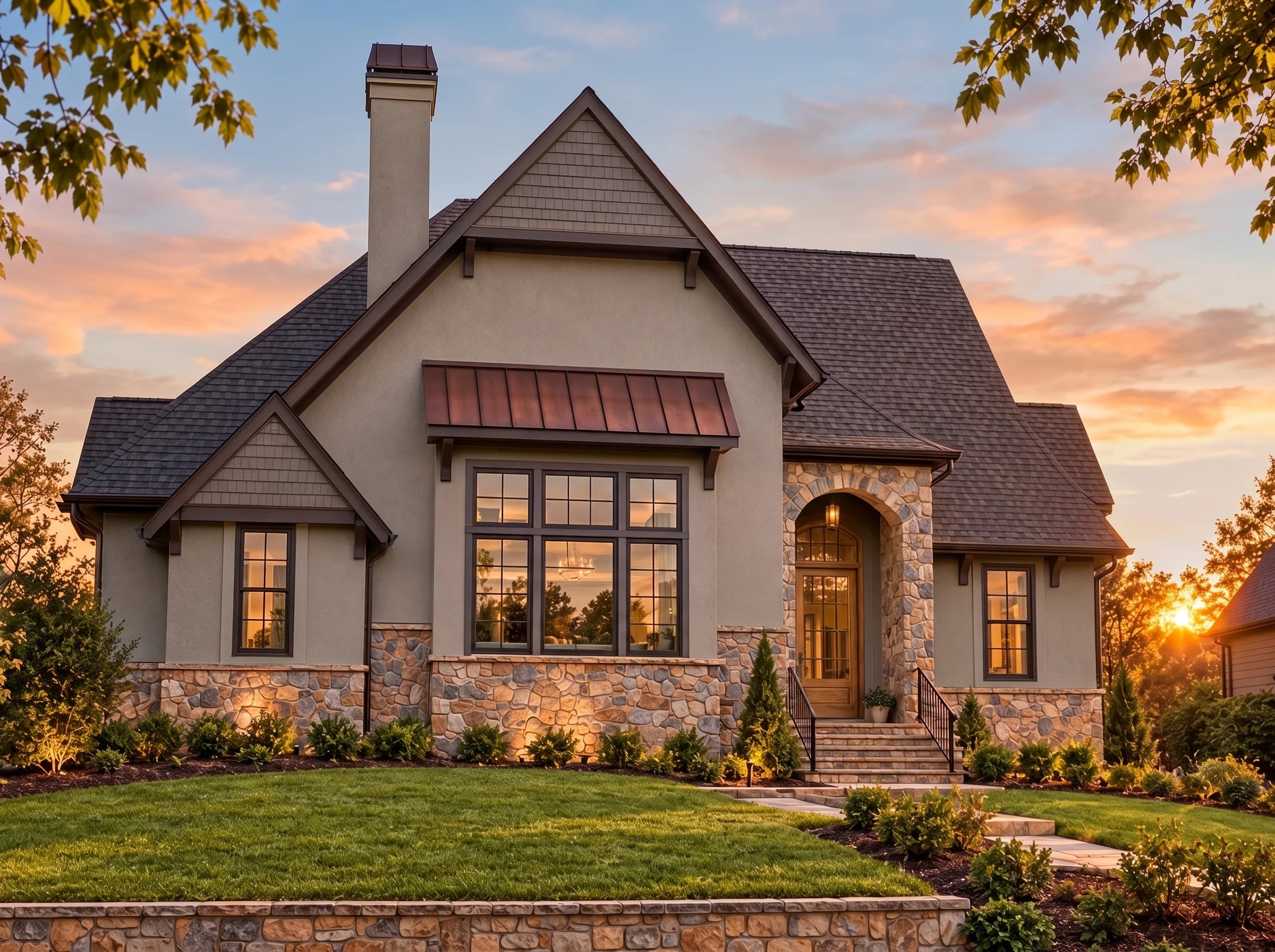 Plan  15-2074 – Scott Place | Modern  Farmhouse – 3-Bed, 3.5-Bath, 1,890 SF - Mushroom Taupe, AI-generated exterior concept