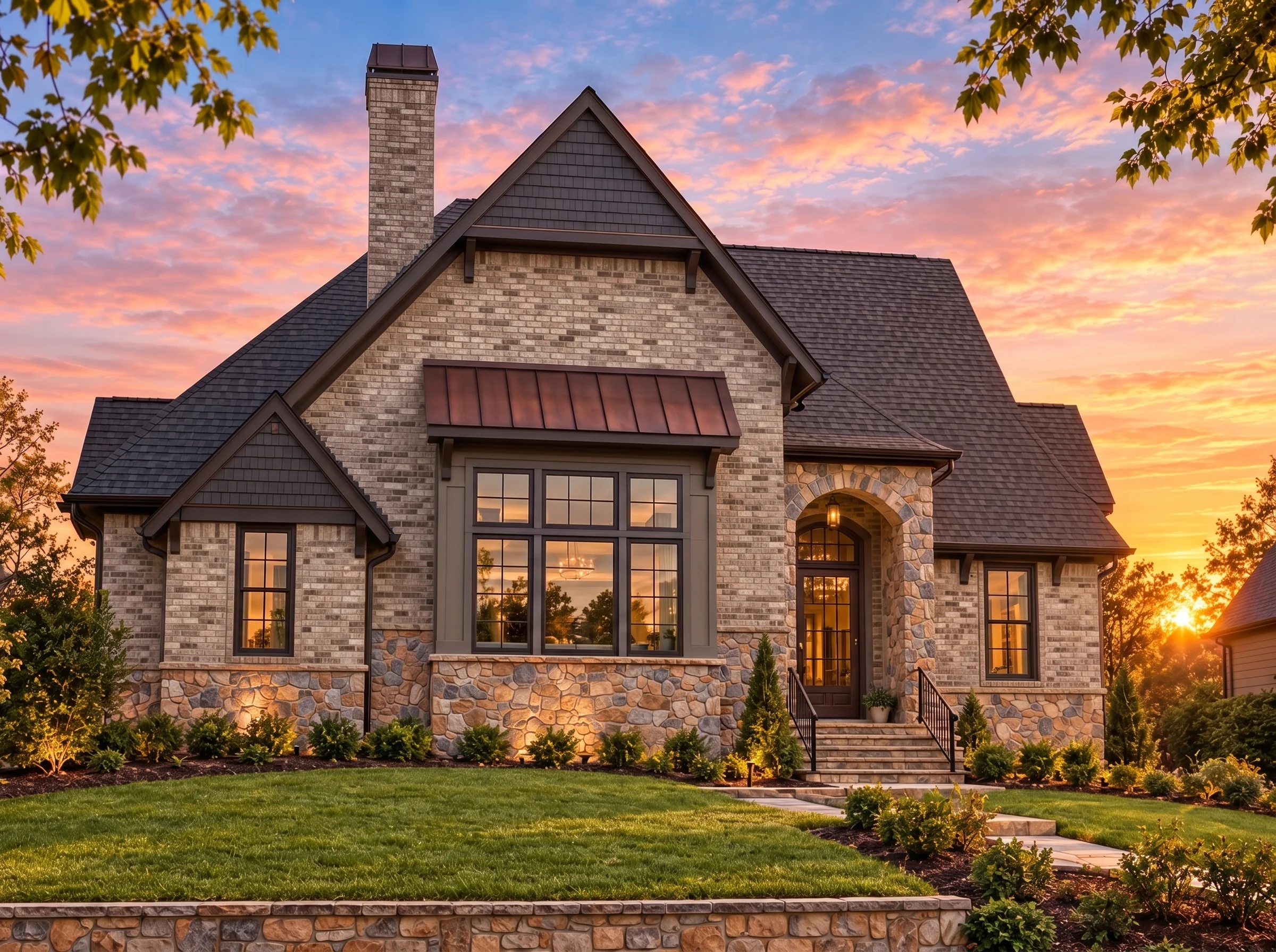Plan  15-2074 – Scott Place | Modern  Farmhouse – 3-Bed, 3.5-Bath, 1,890 SF - Natural Brick, AI-generated exterior concept