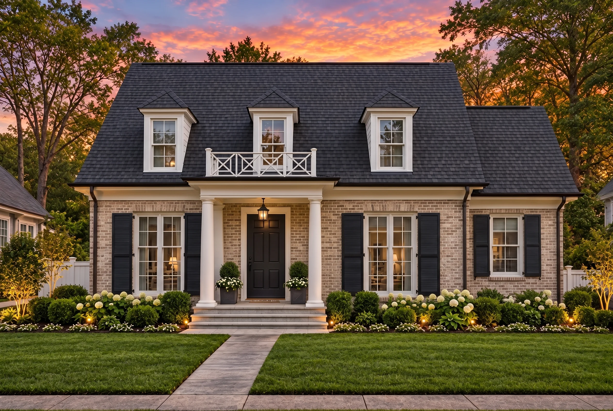 Plan  16-1316 – The Sigh | Cape Cod  – 4-Bed, 4.5-Bath, 3,202 SF - Natural Brick, AI-generated exterior concept
