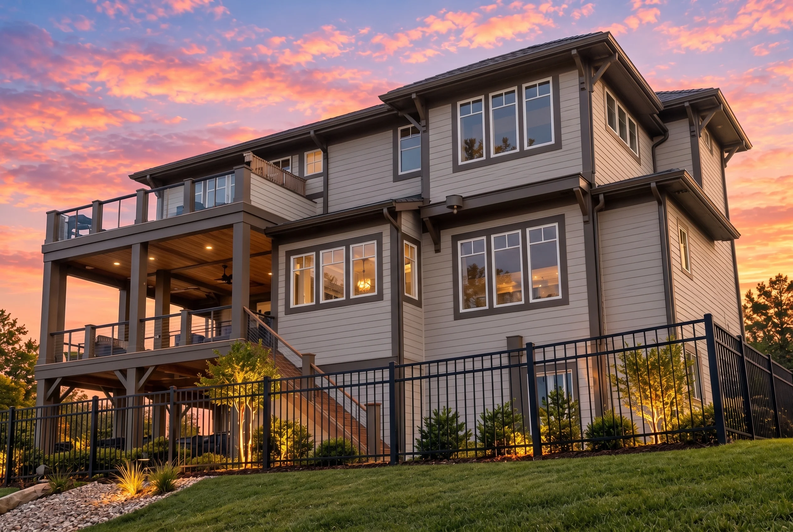 Plan  16-1306 – Aster Cedar Villa |  Coastal Traditional – 3-Bed, 3.5-Bath, 3,944 SF - Mushroom Taupe, AI-generated exterior concept